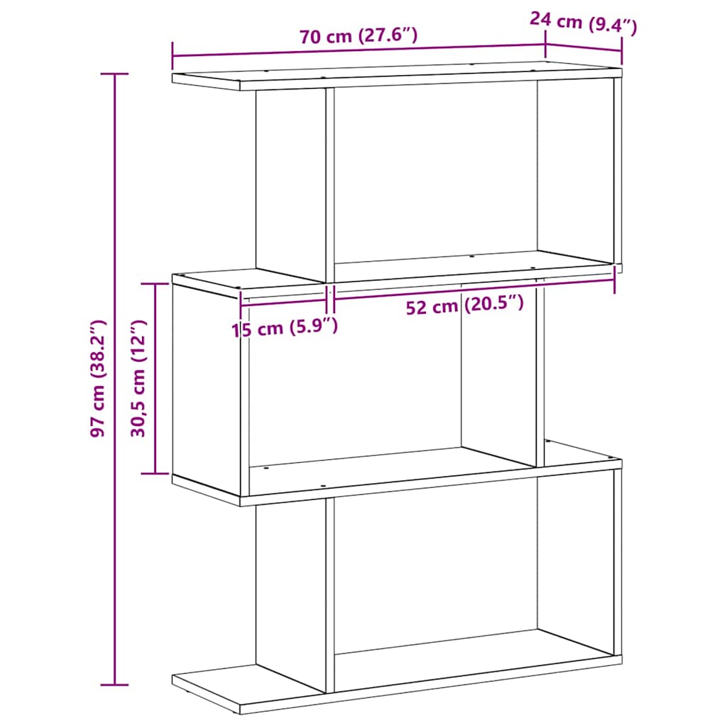 Boekenkast Zwart Eiken 70 x 14 x 97 cm Bewerkt hout is nu te koop bij PeponiXL, paradijselijk wonen!