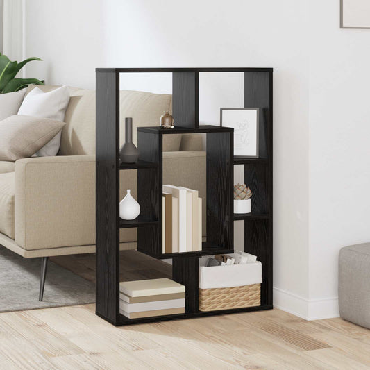 Boekenkast Zwart Eiken 63 x 20 x 90 cm Bewerkt hout is nu te koop bij PeponiXL, paradijselijk wonen!