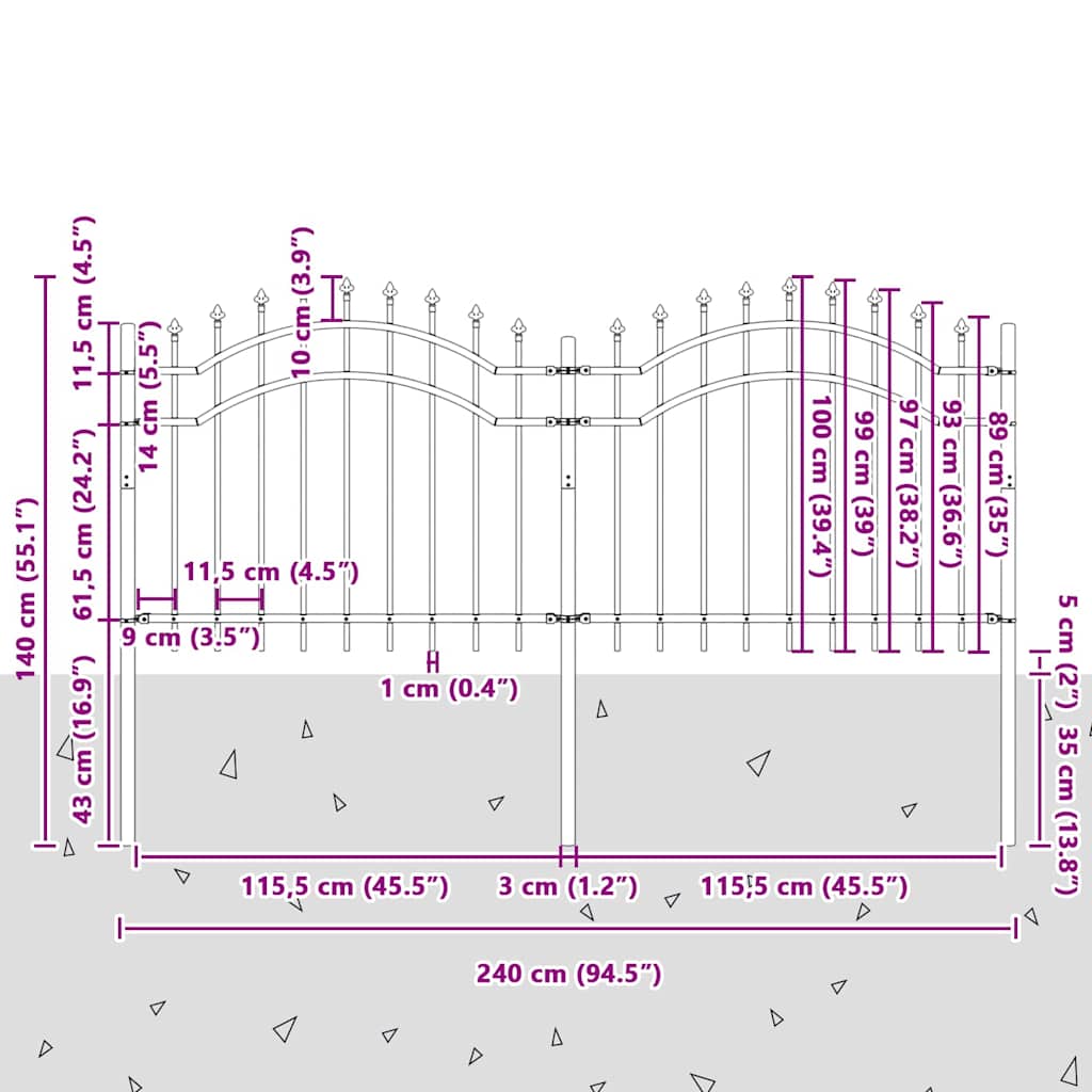 Tuinhek Wit 240 x 140 cm Poedergecoat staal is nu te koop bij PeponiXL, paradijselijk wonen!