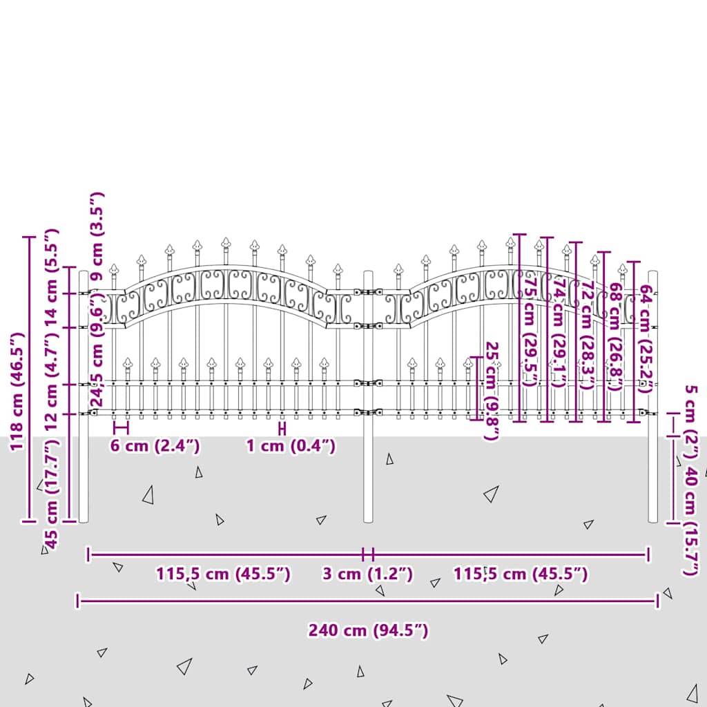 Tuinhek Wit 240 x 118 cm Poedergecoat staal is nu te koop bij PeponiXL, paradijselijk wonen!