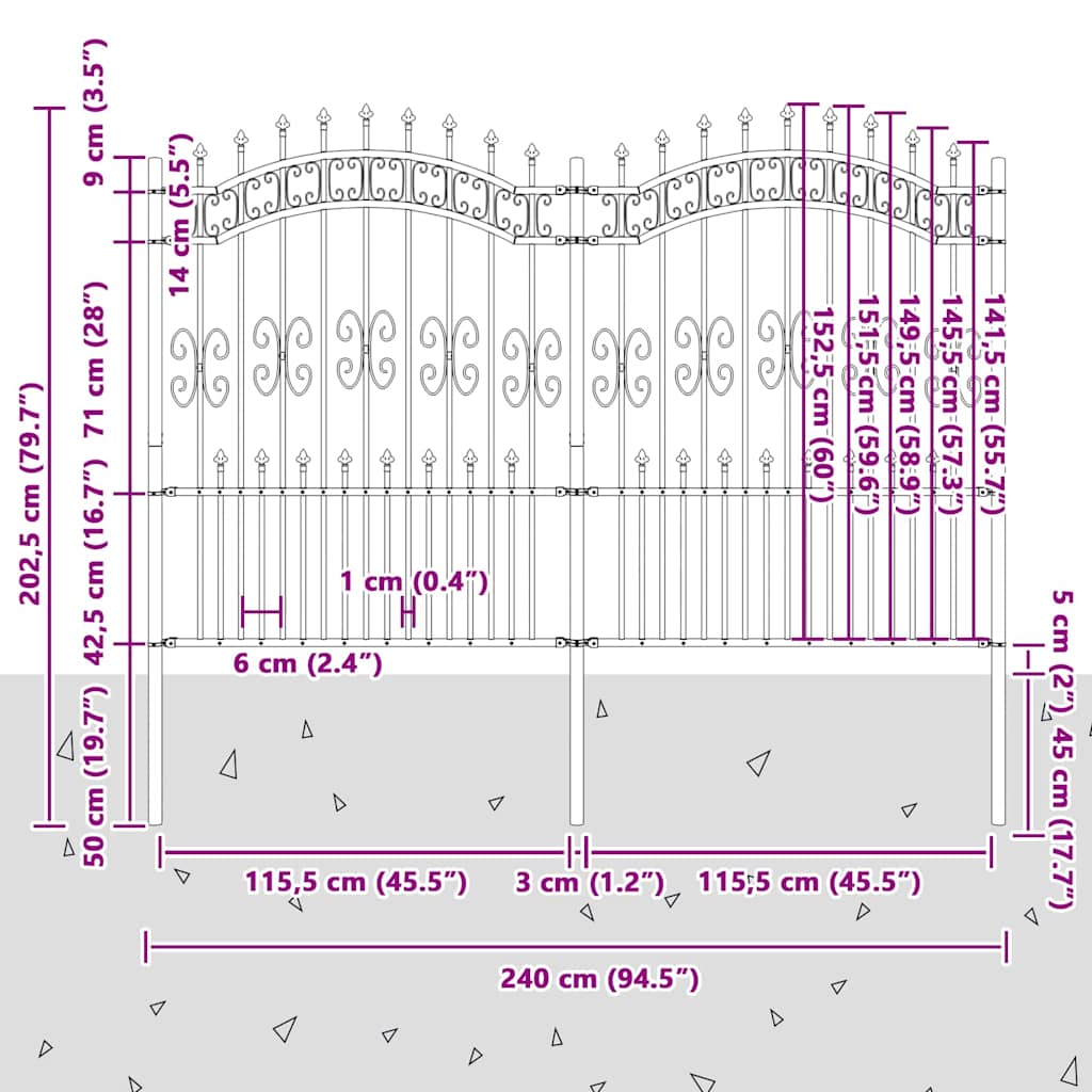 Tuinhek Wit 240 x 202,5 cm Poedergecoat staal is nu te koop bij PeponiXL, paradijselijk wonen!