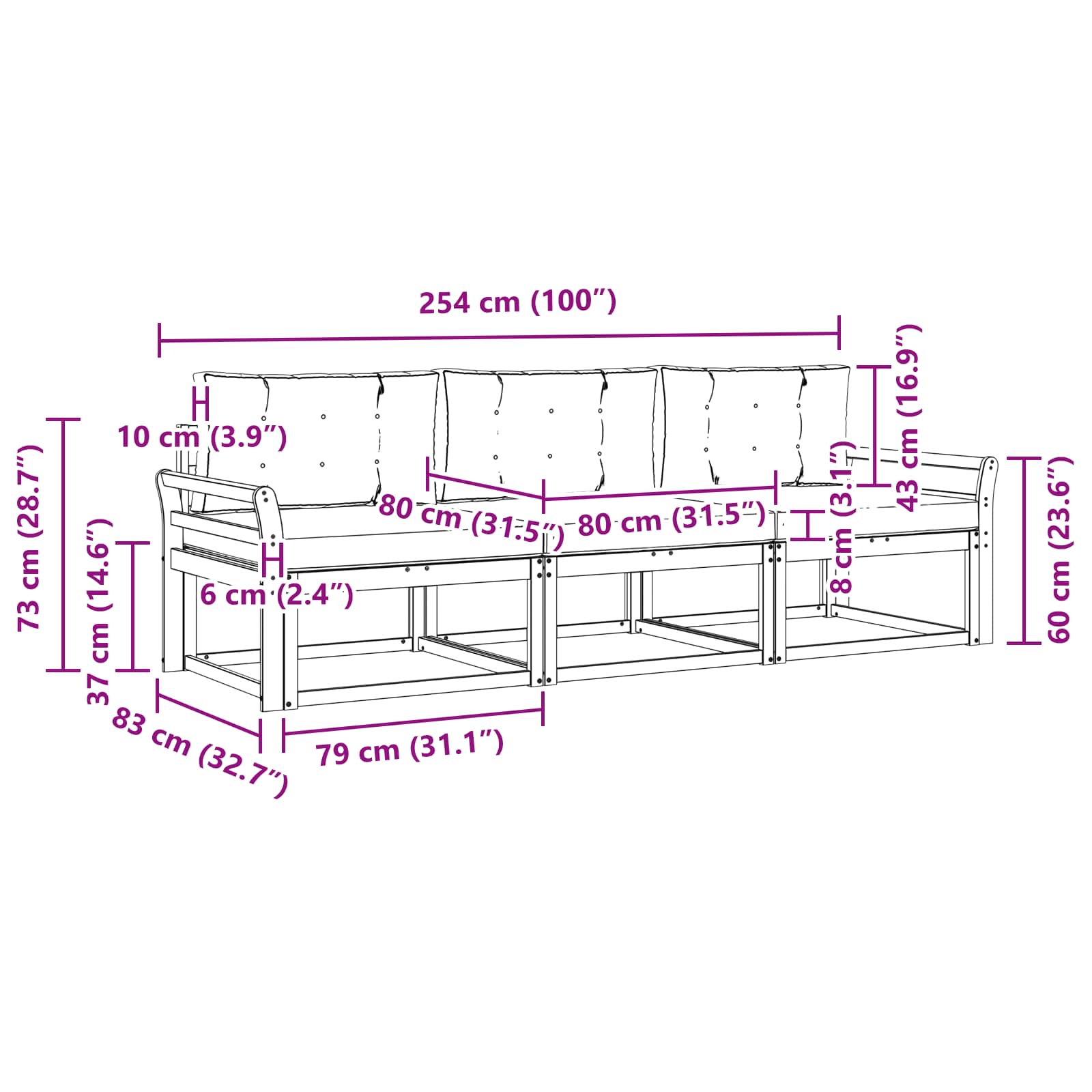 Buiten bankenset met kussen 3 pcs Wit en Lichtgrijs Polyester is nu te koop bij PeponiXL, paradijselijk wonen!
