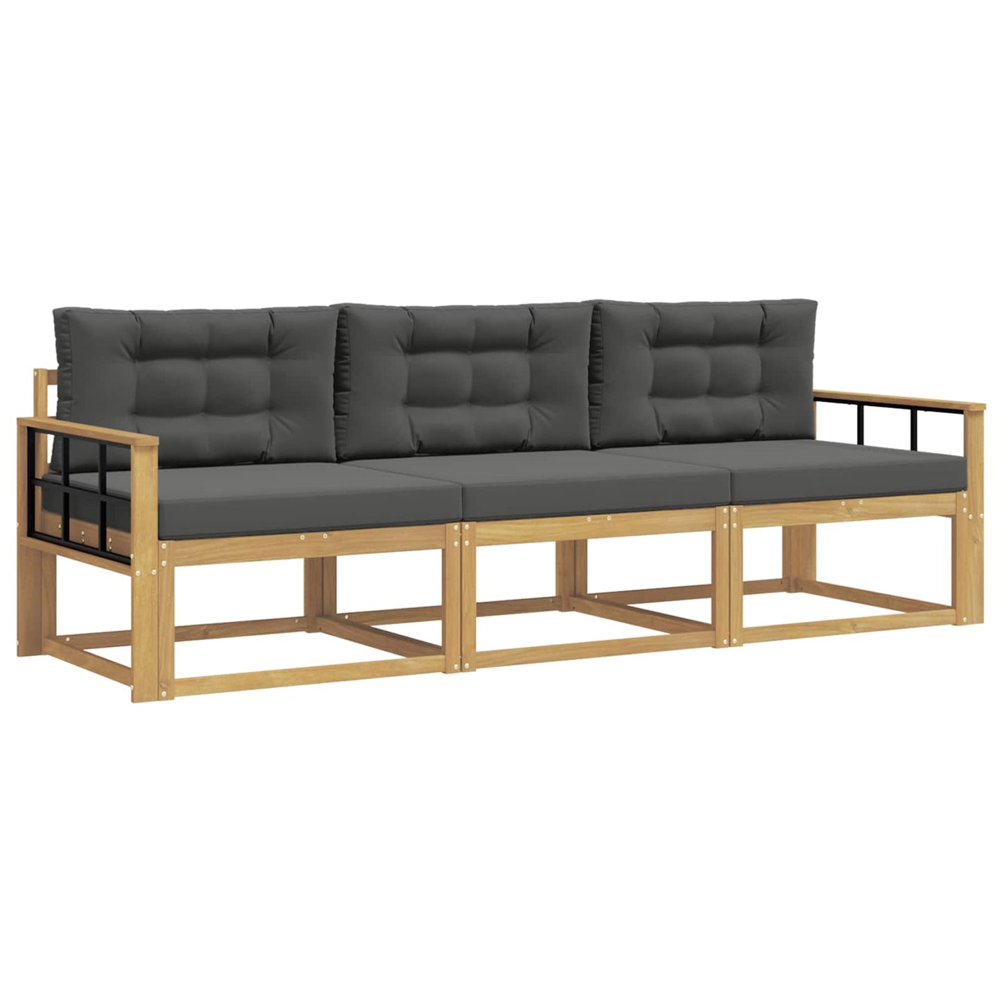 Buiten bankenset 3 pcs Wit en antracietkleurig Polyester is nu te koop bij PeponiXL, paradijselijk wonen!