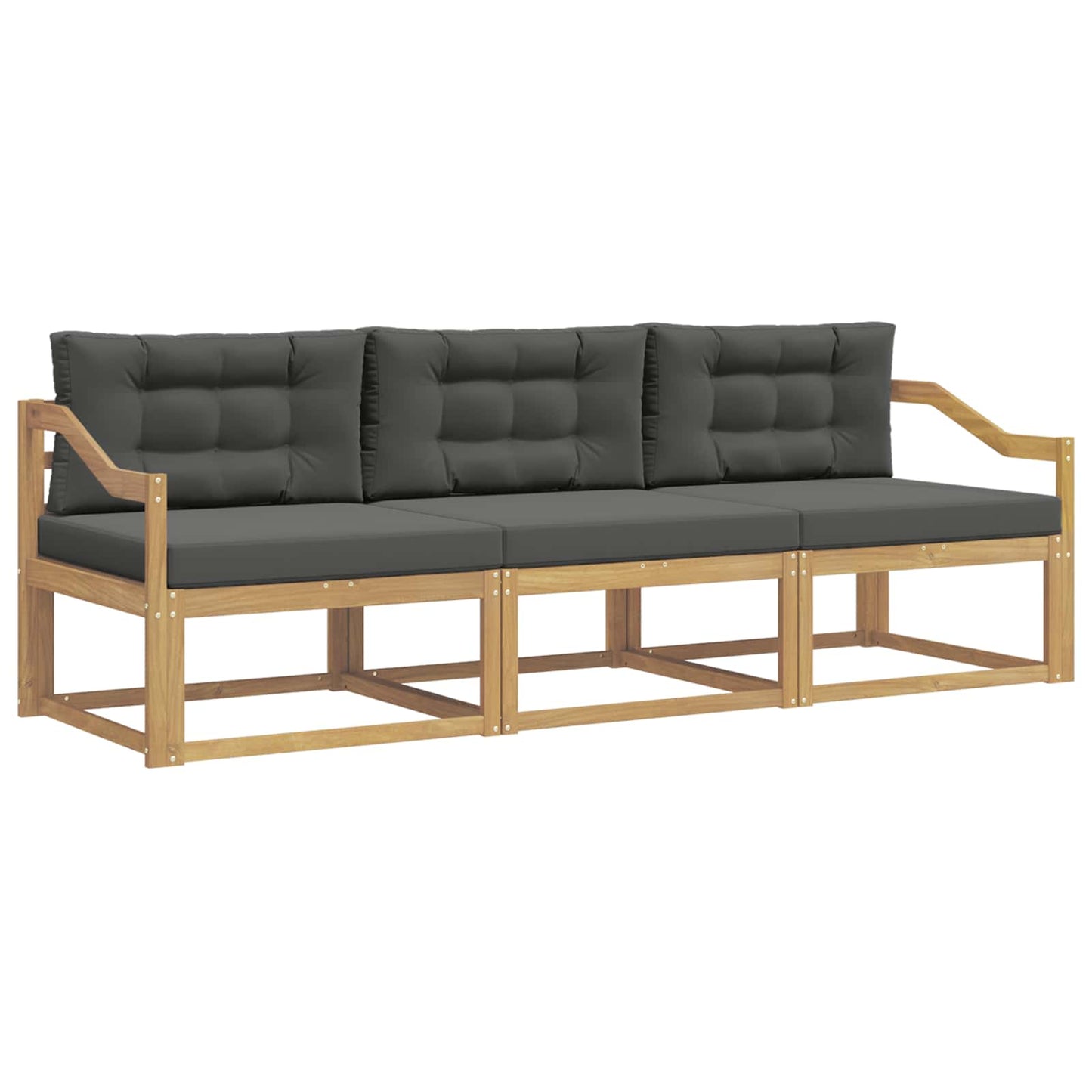 Buiten bankenset 3 pcs Wit en antracietkleurig Polyester is nu te koop bij PeponiXL, paradijselijk wonen!