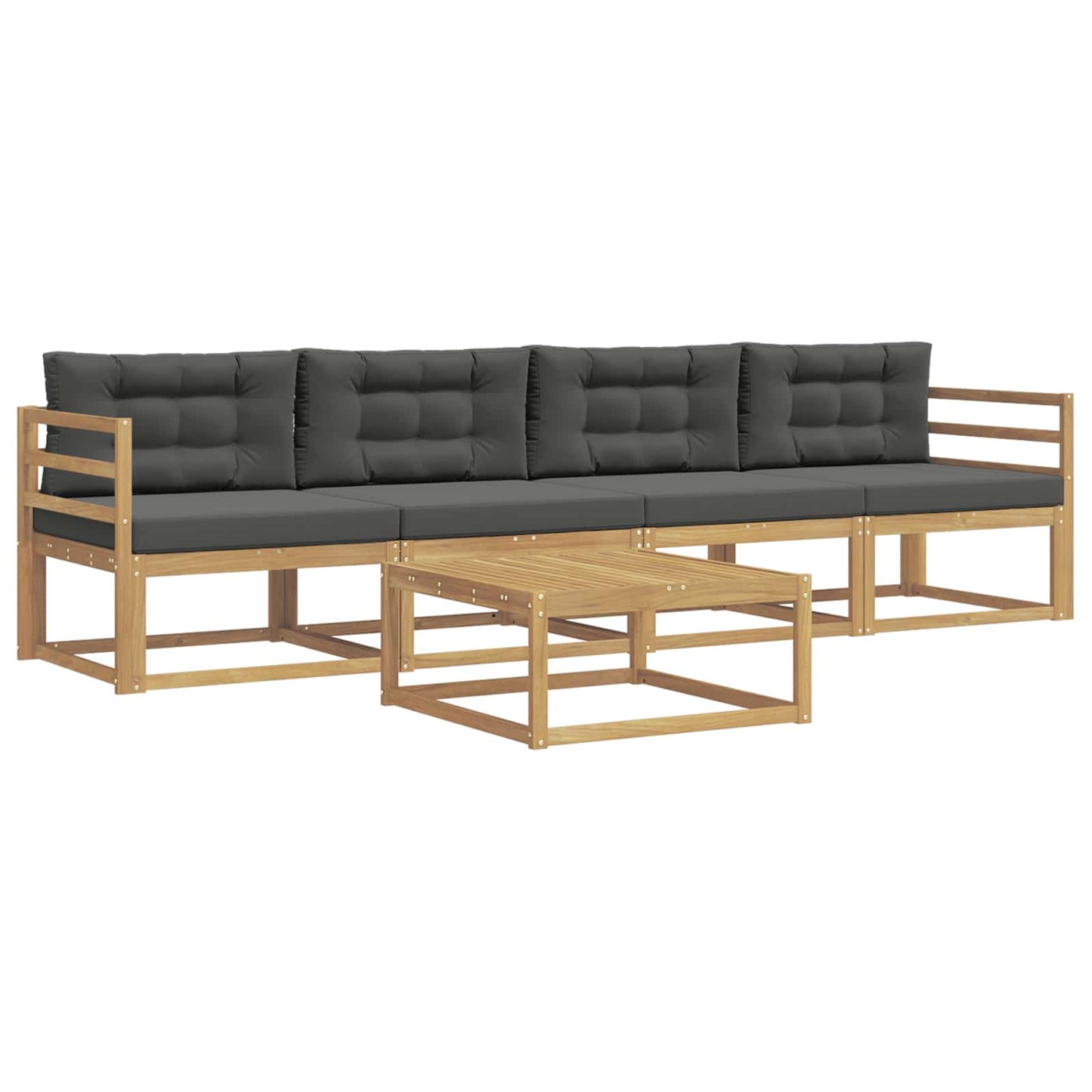 Buiten bankenset met kussen 4 pcs Wit en antracietkleurig is nu te koop bij PeponiXL, paradijselijk wonen!