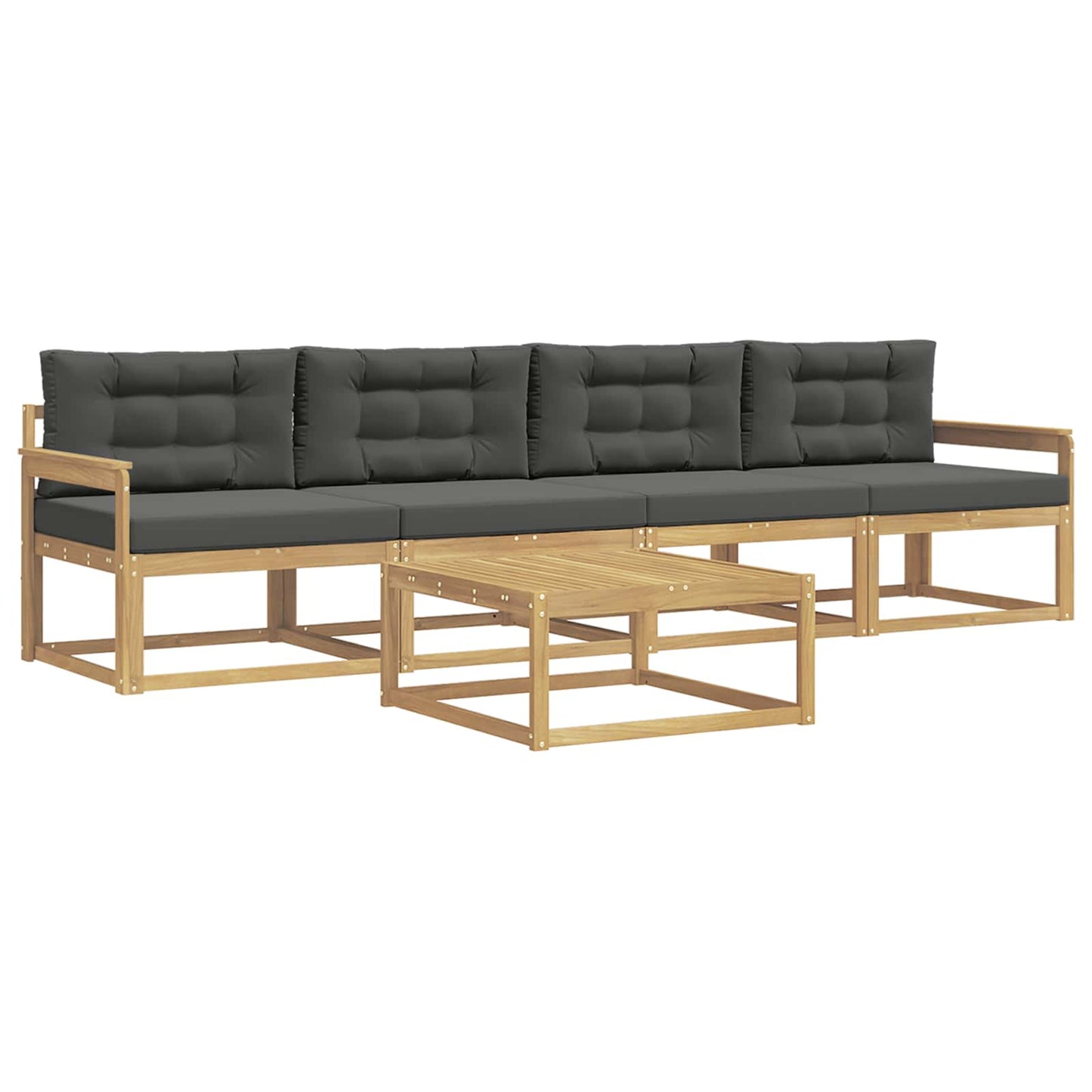 Buiten bankenset met kussen 4 pcs Wit en antracietkleurig is nu te koop bij PeponiXL, paradijselijk wonen!