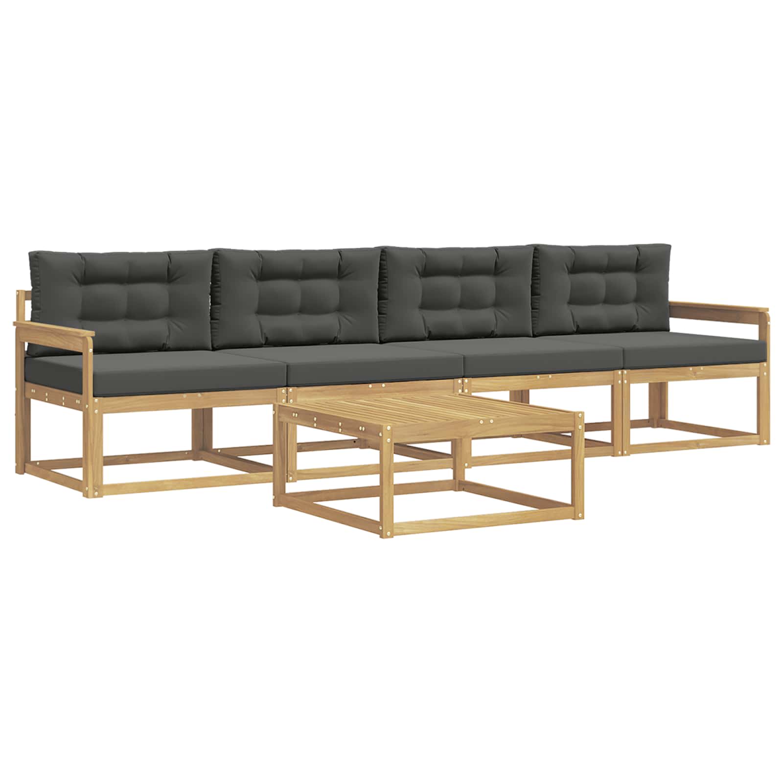 Buiten bankenset met kussen 4 pcs Wit en antracietkleurig is nu te koop bij PeponiXL, paradijselijk wonen!