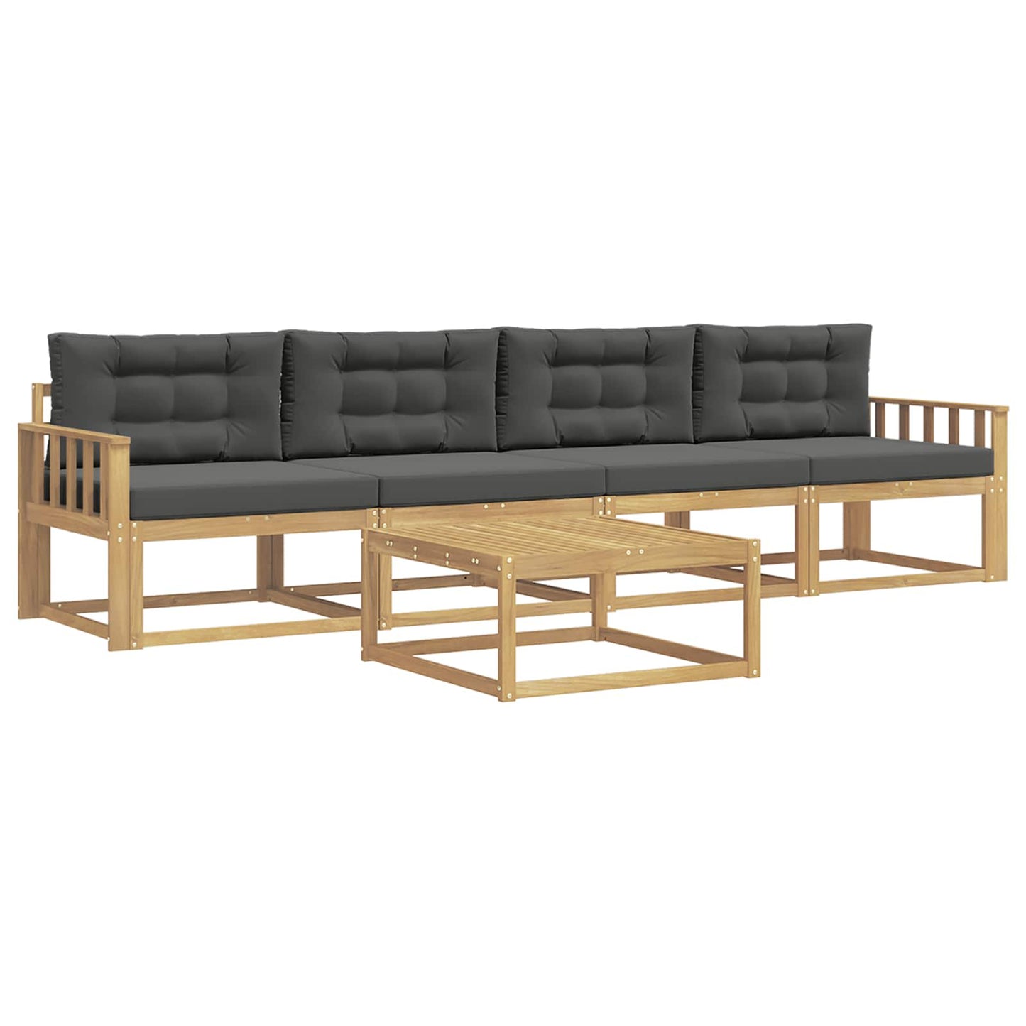 Buiten bankenset met kussen 4 pcs Wit en antracietkleurig is nu te koop bij PeponiXL, paradijselijk wonen!