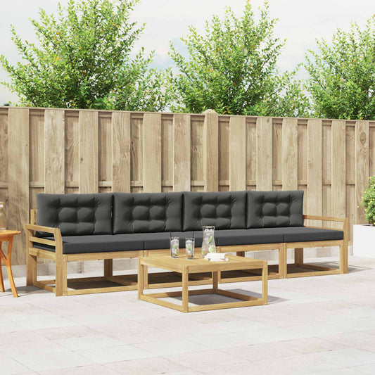 Buiten bankenset met kussen 4 pcs Wit en antracietkleurig is nu te koop bij PeponiXL, paradijselijk wonen!