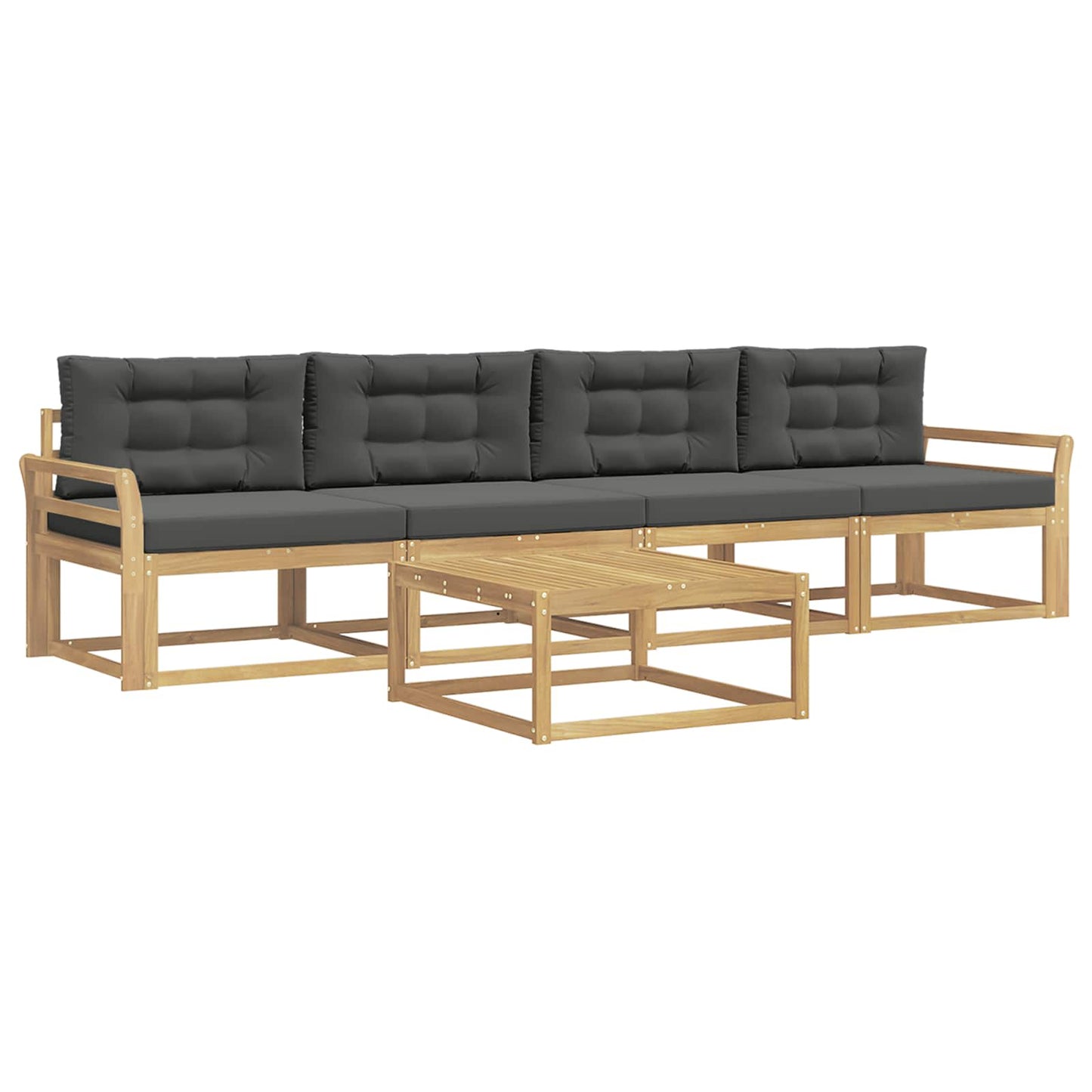 Buiten bankenset met kussen 4 pcs Wit en antracietkleurig is nu te koop bij PeponiXL, paradijselijk wonen!