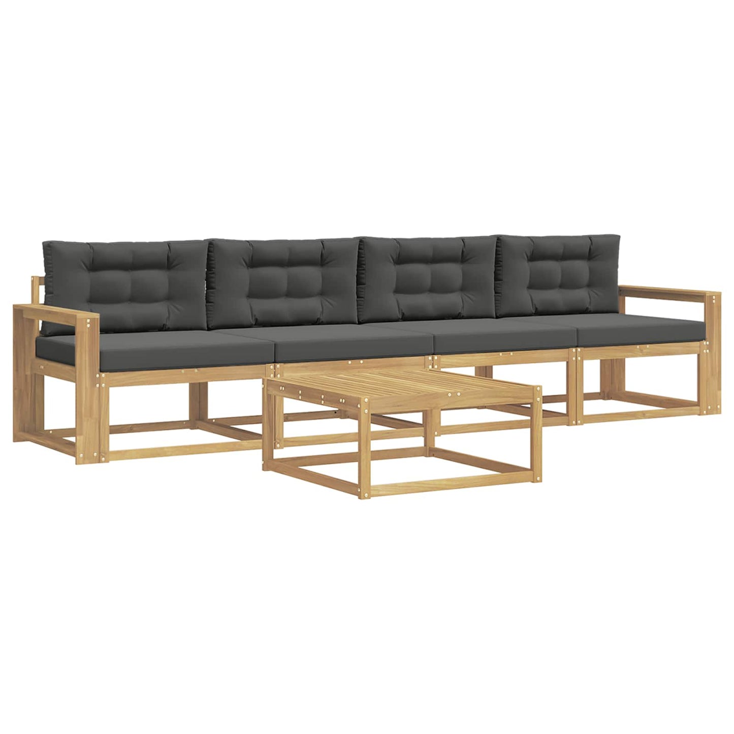 Buiten bankenset met kussen 4 pcs Wit en antracietkleurig is nu te koop bij PeponiXL, paradijselijk wonen!