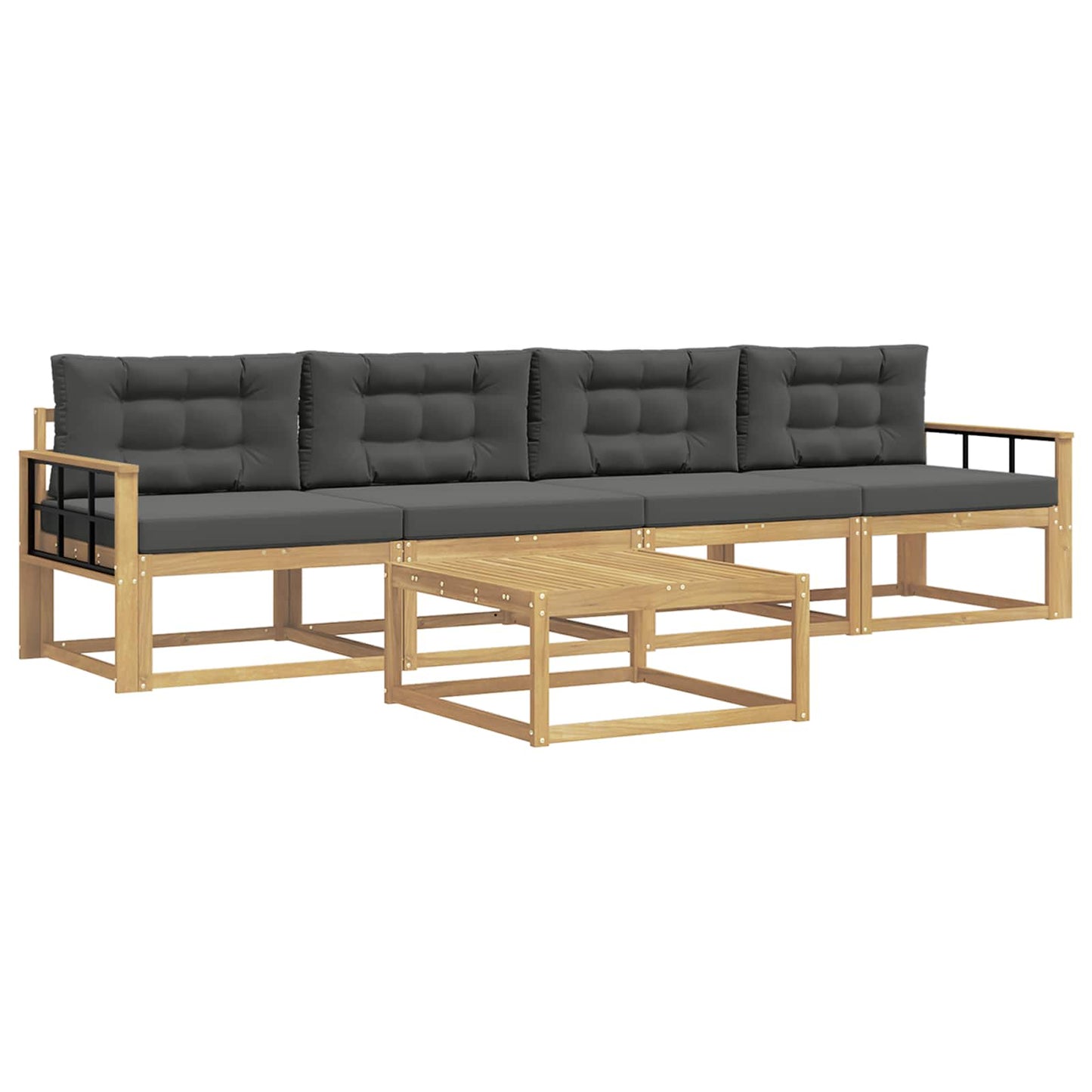 Buiten bankenset met kussen 4 pcs Wit en antracietkleurig is nu te koop bij PeponiXL, paradijselijk wonen!