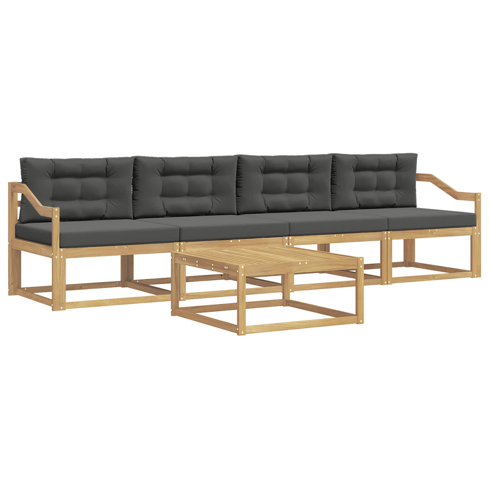 Buiten bankenset met kussen 4 pcs Wit en antracietkleurig is nu te koop bij PeponiXL, paradijselijk wonen!