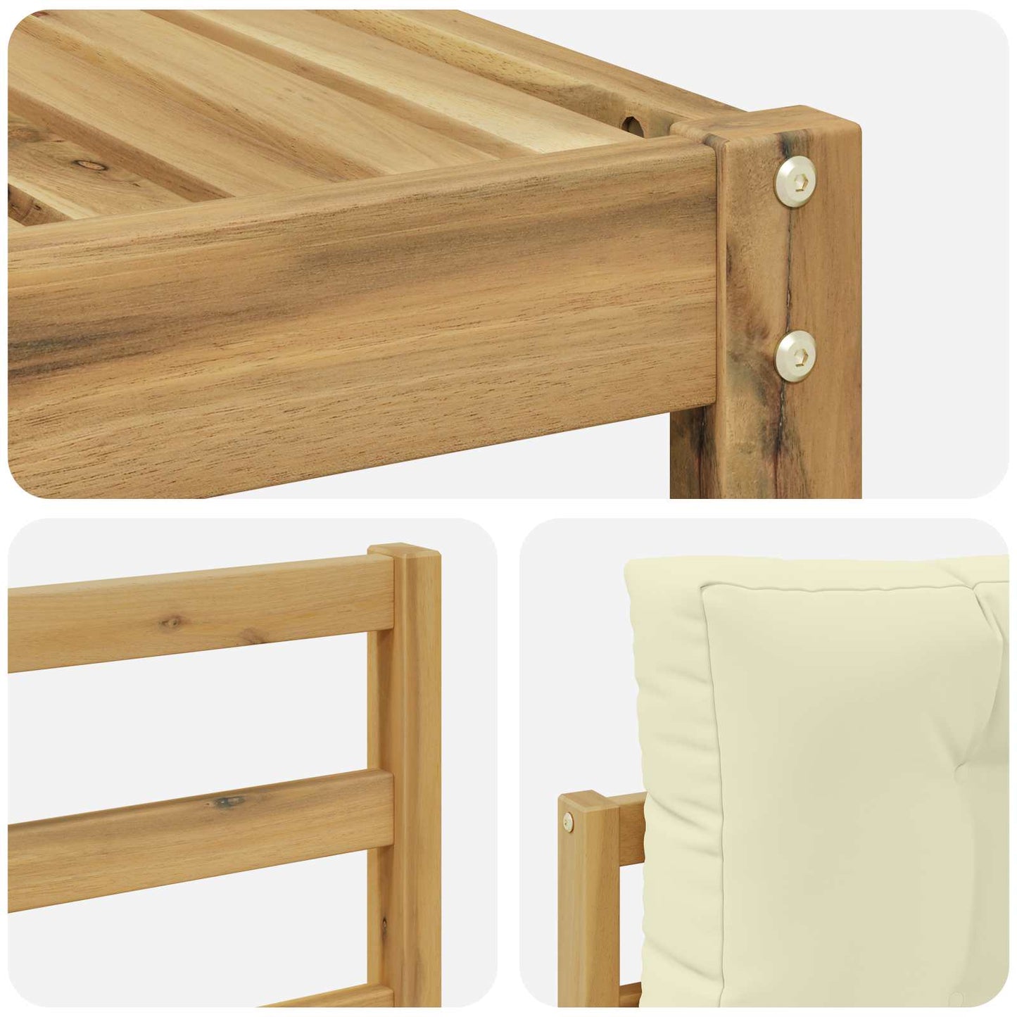 Buiten bankenset met kussen 6 pcs Wit en crèmekleurig is nu te koop bij PeponiXL, paradijselijk wonen!