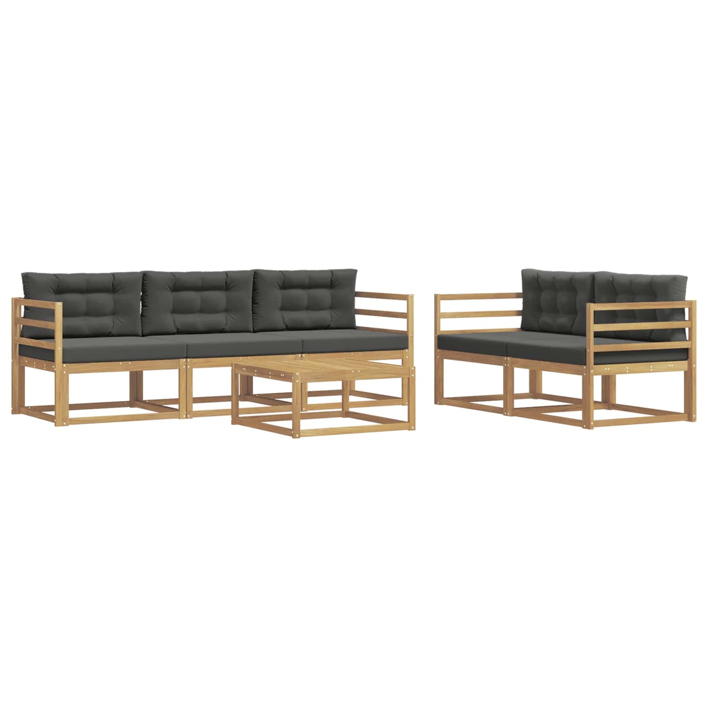Buiten bankenset met kussen 6 pcs Wit en antracietkleurig is nu te koop bij PeponiXL, paradijselijk wonen!