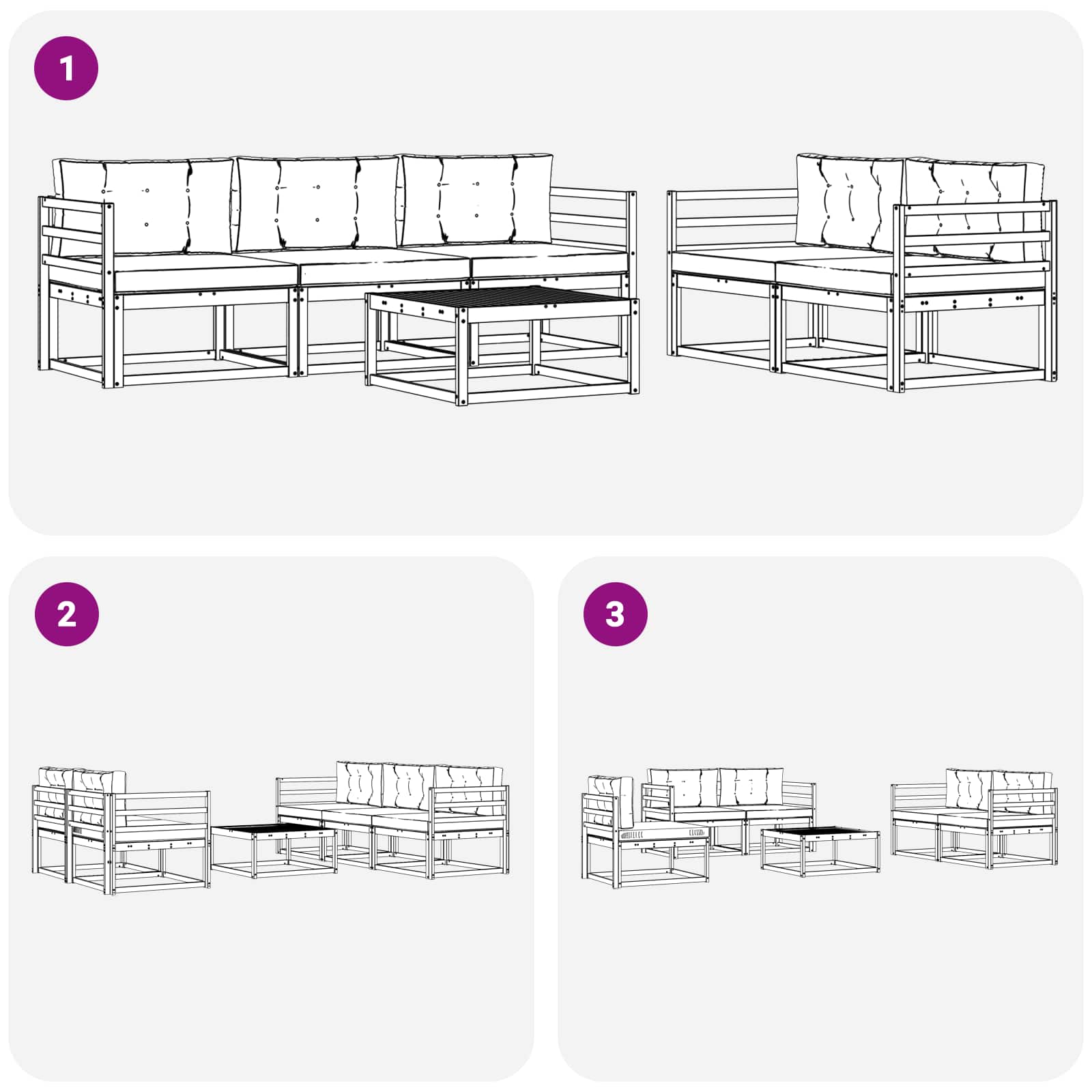 Buiten bankenset met kussen 6 pcs Wit en Beige is nu te koop bij PeponiXL, paradijselijk wonen!