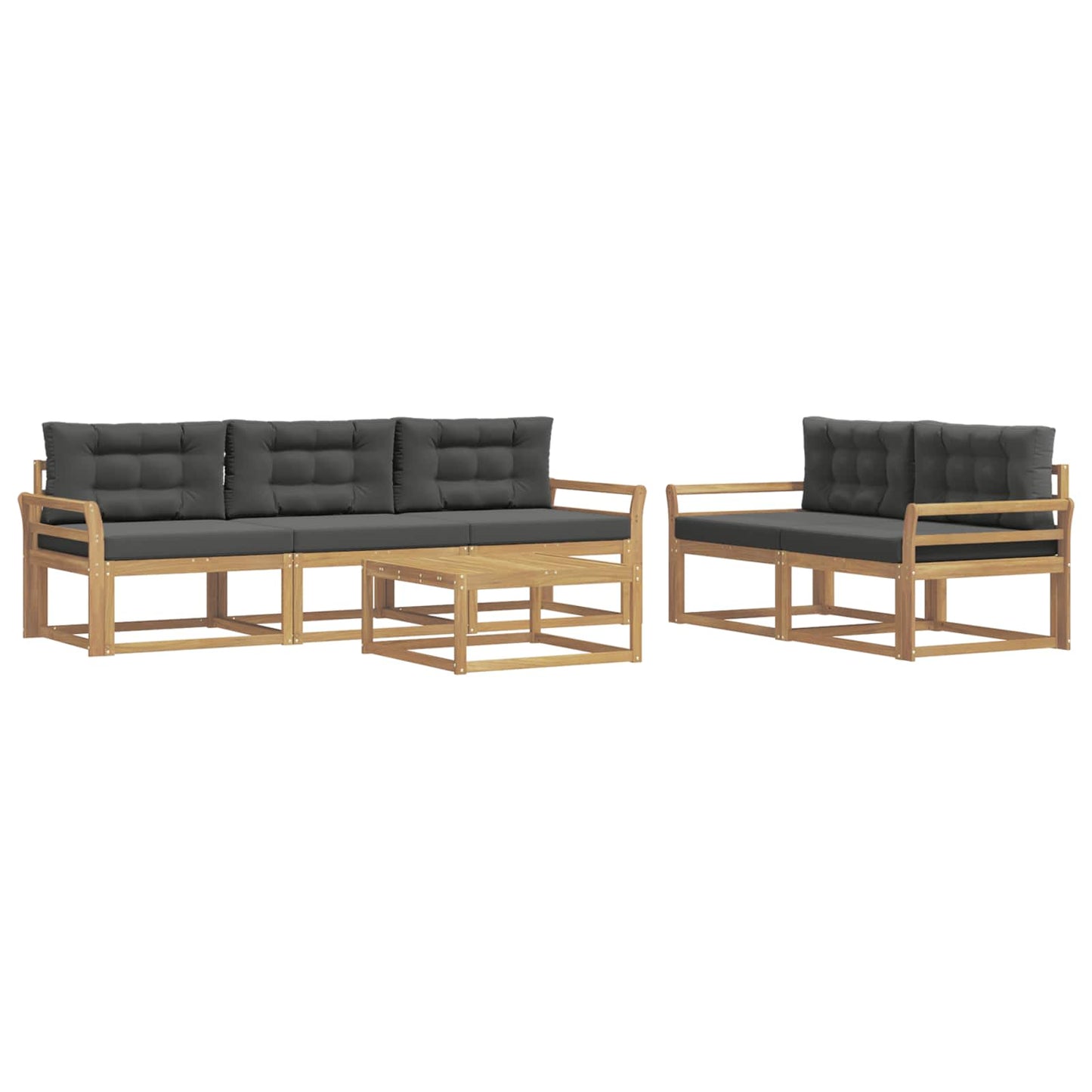 Buiten bankenset met kussen 6 pcs Wit en antracietkleurig is nu te koop bij PeponiXL, paradijselijk wonen!