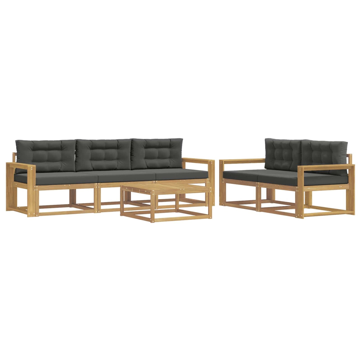 Buiten bankenset met kussen 6 pcs Wit en antracietkleurig is nu te koop bij PeponiXL, paradijselijk wonen!