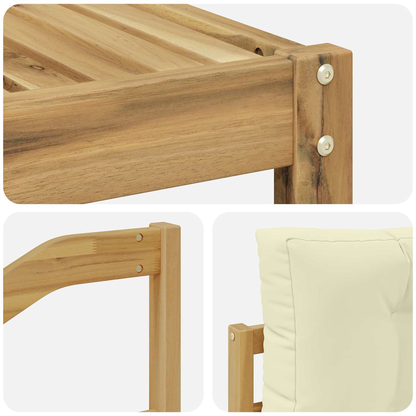 Buiten bankenset met kussen 6 pcs Wit en crèmekleurig is nu te koop bij PeponiXL, paradijselijk wonen!