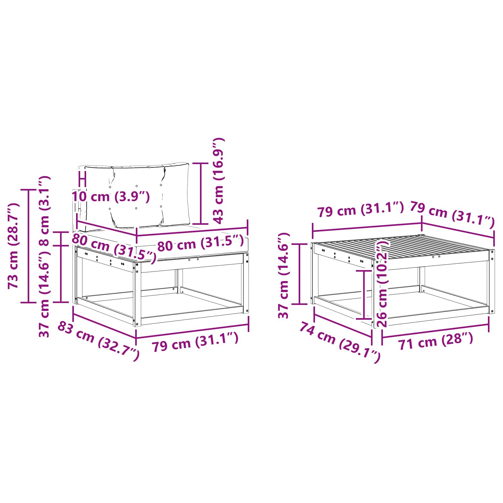 Buiten bankenset met kussen 6 pcs Wit en Lichtgrijs is nu te koop bij PeponiXL, paradijselijk wonen!