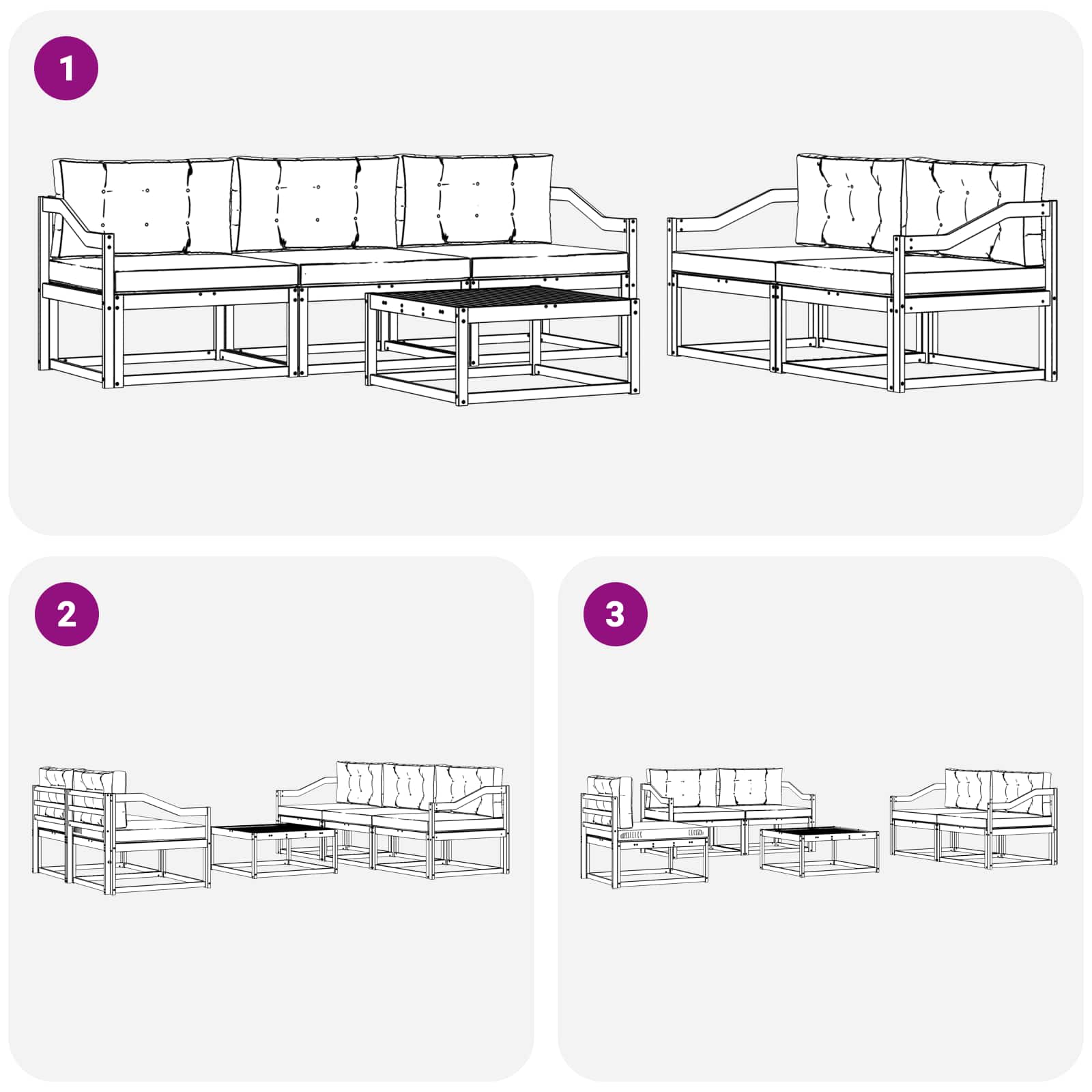 Buiten bankenset met kussen 6 pcs Wit en Beige is nu te koop bij PeponiXL, paradijselijk wonen!