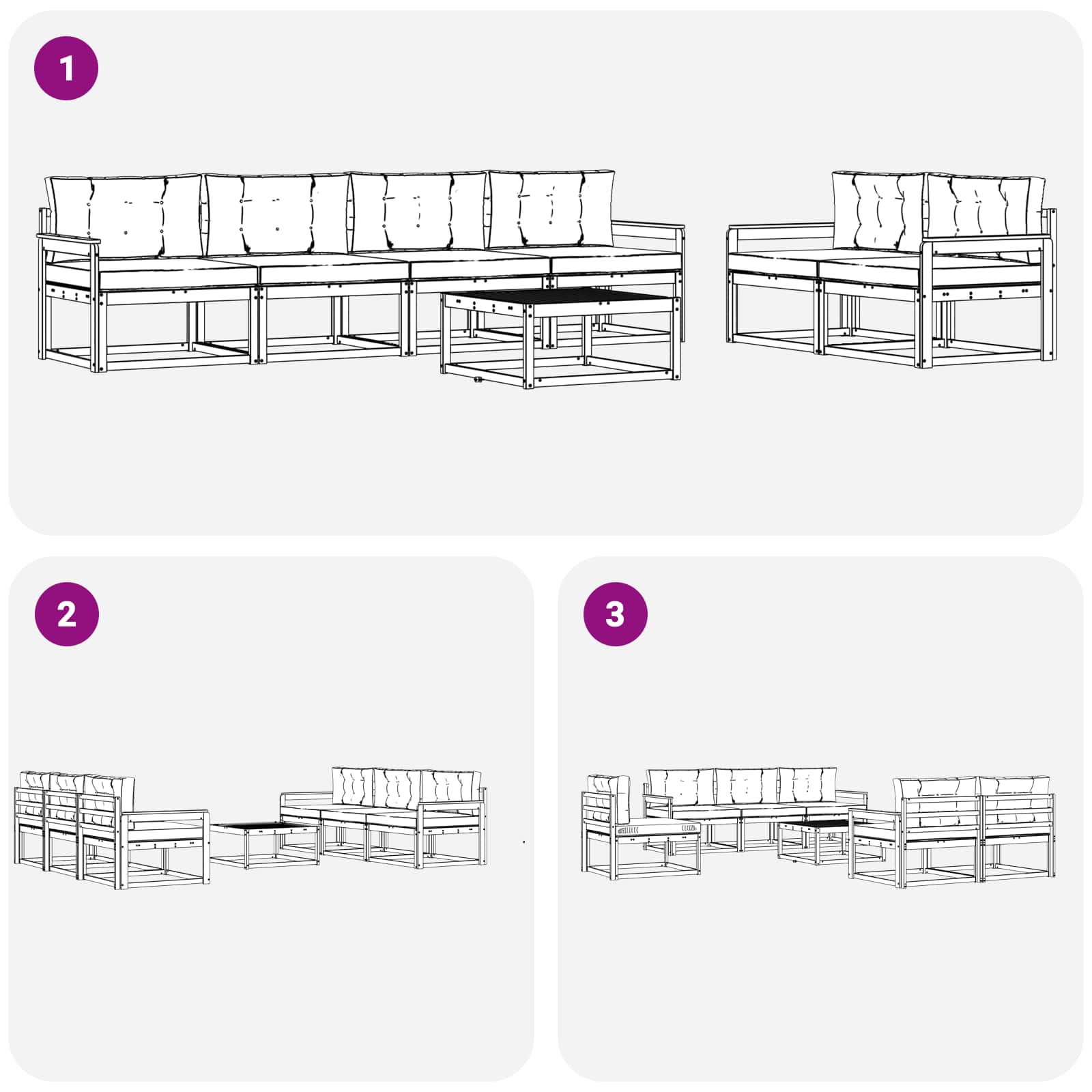 Buiten bankenset met kussen 6 pcs Wit en Beige is nu te koop bij PeponiXL, paradijselijk wonen!
