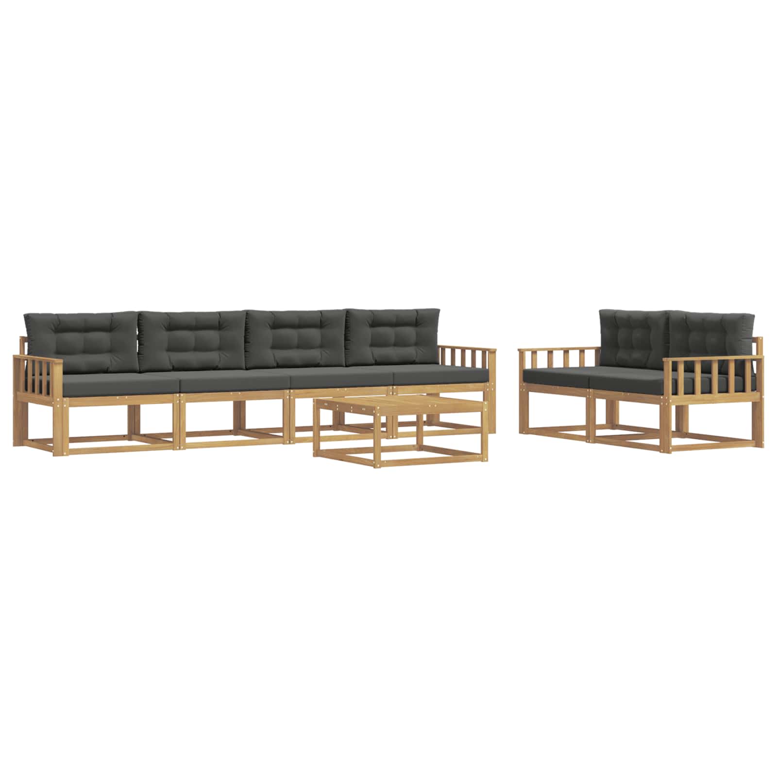 Buiten bankenset met kussen 6 pcs Wit en antracietkleurig is nu te koop bij PeponiXL, paradijselijk wonen!