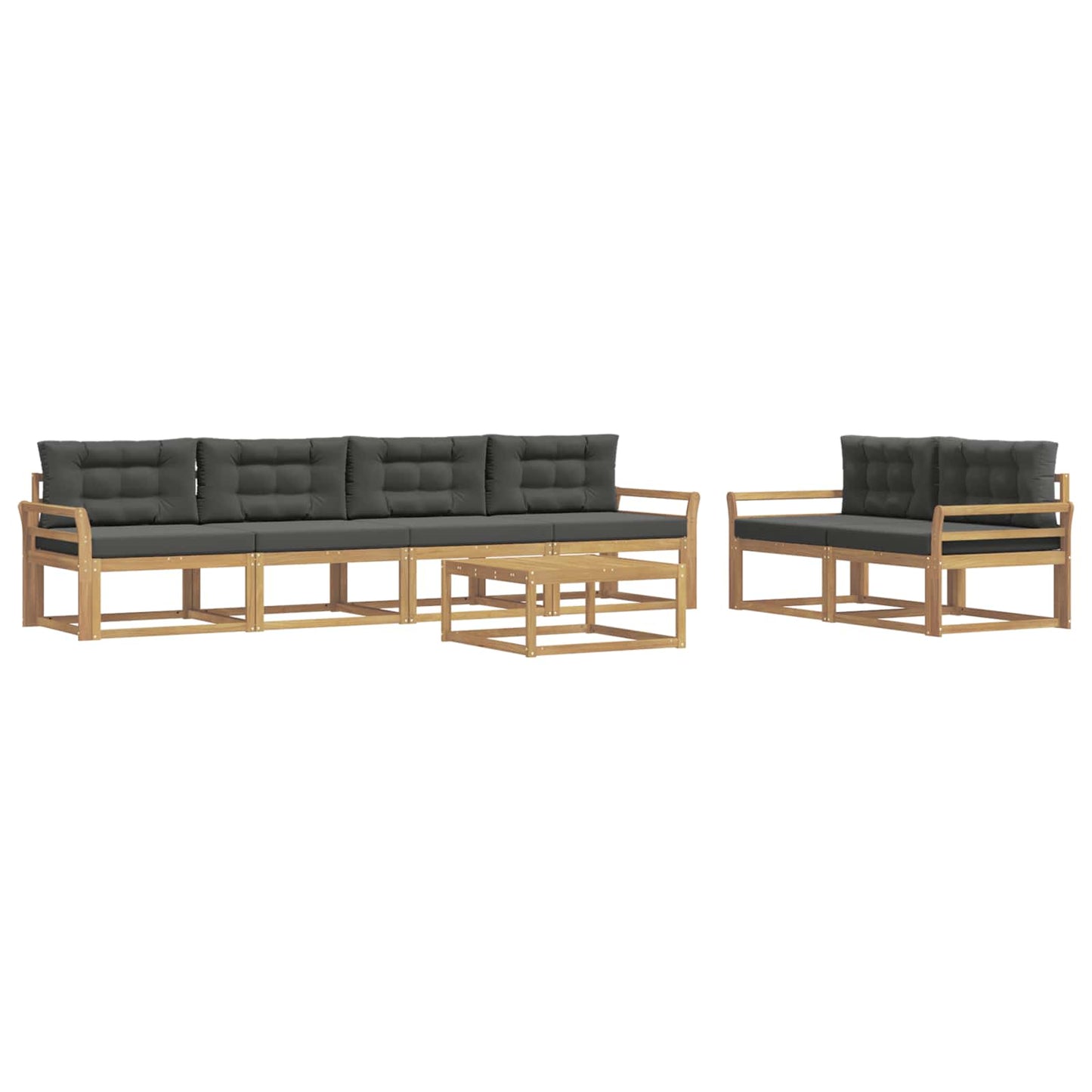 Buiten bankenset met kussen 6 pcs Wit en antracietkleurig is nu te koop bij PeponiXL, paradijselijk wonen!
