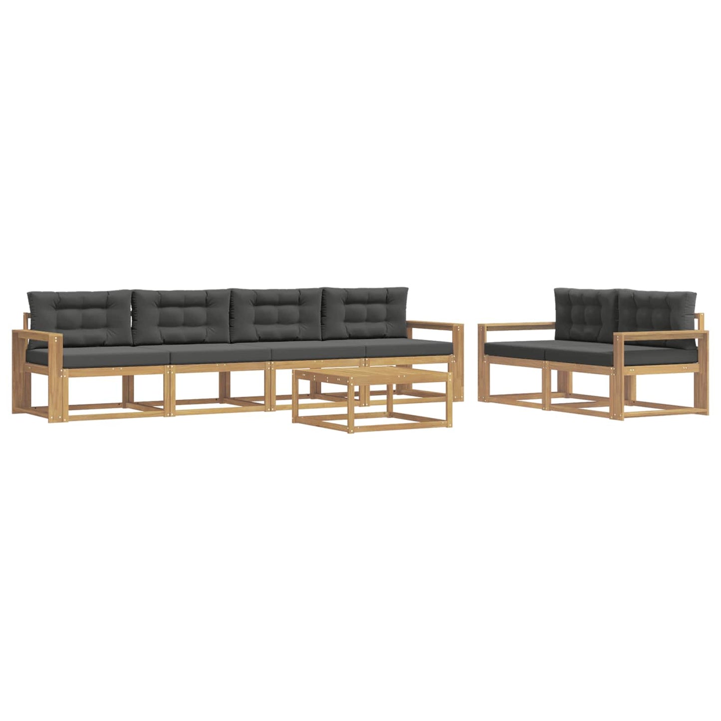 Buiten bankenset met kussen 6 pcs Wit en antracietkleurig is nu te koop bij PeponiXL, paradijselijk wonen!