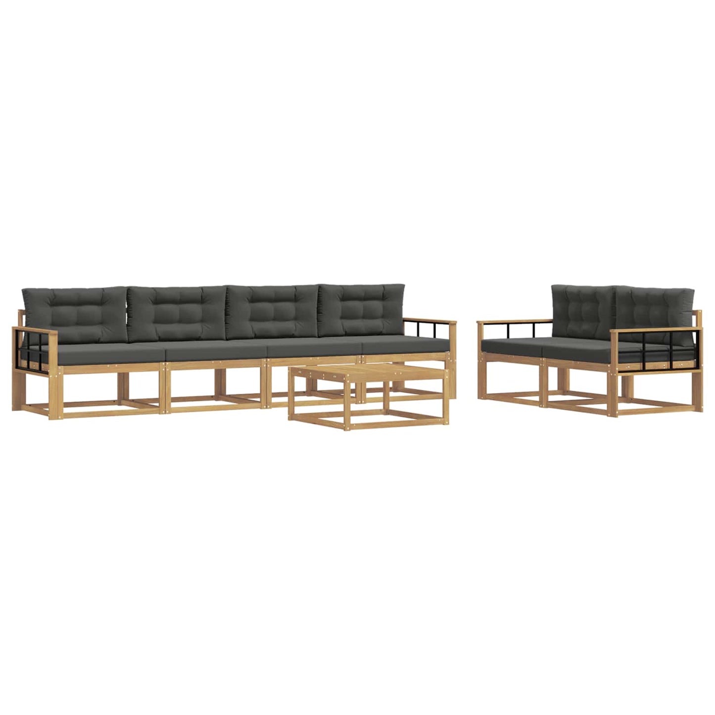 Buiten bankenset met kussen 6 pcs Wit en antracietkleurig is nu te koop bij PeponiXL, paradijselijk wonen!