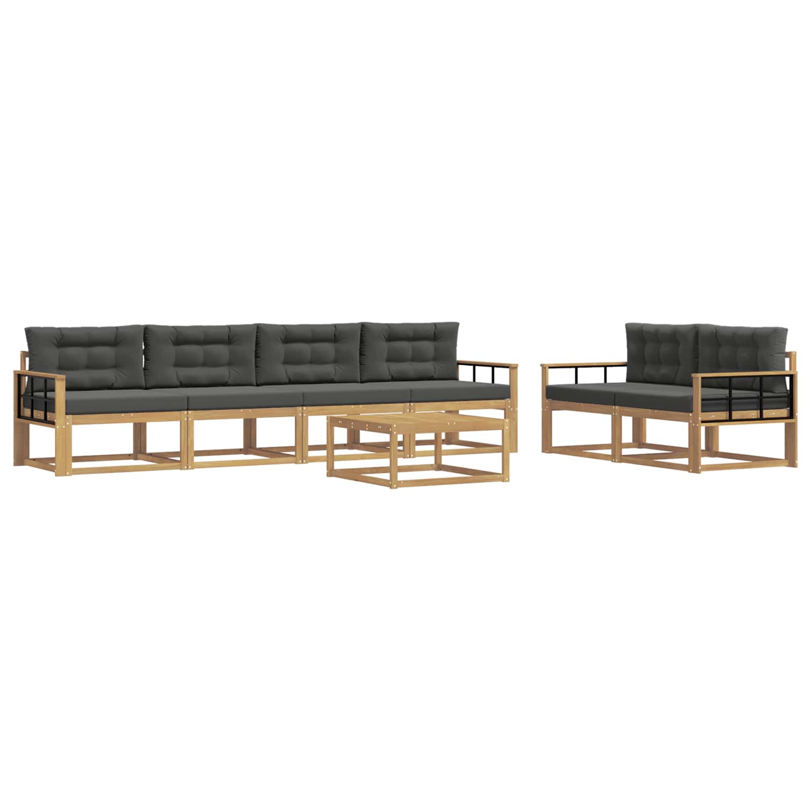Buiten bankenset met kussen 6 pcs Wit en antracietkleurig is nu te koop bij PeponiXL, paradijselijk wonen!