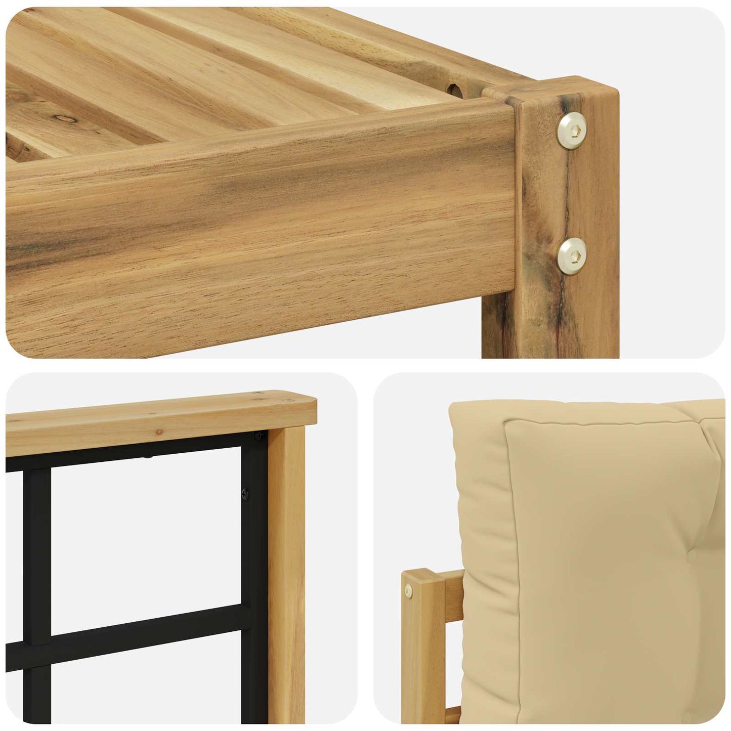Buiten bankenset met kussen 6 pcs Wit en Beige is nu te koop bij PeponiXL, paradijselijk wonen!