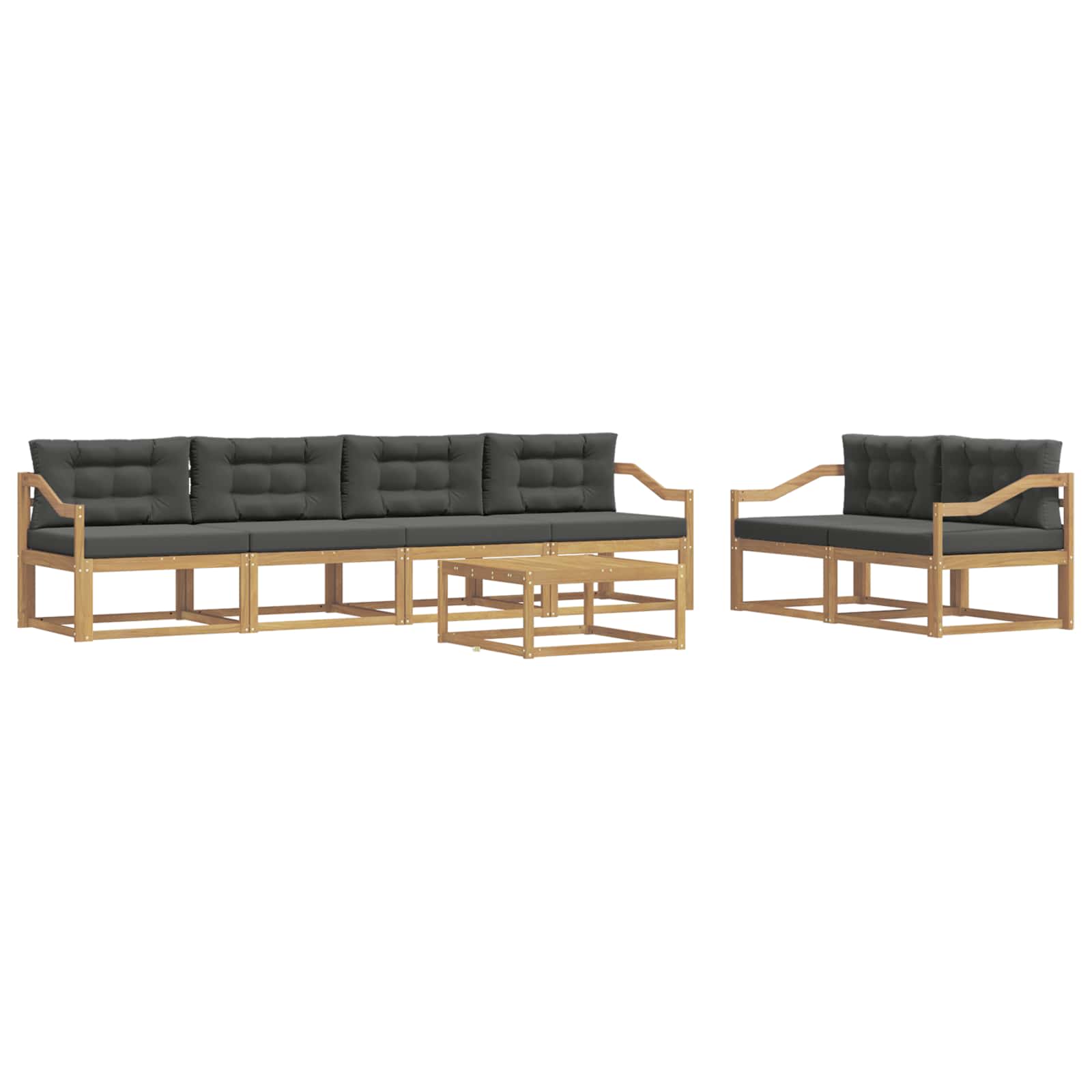 Buiten bankenset met kussen 6 pcs Wit en antracietkleurig is nu te koop bij PeponiXL, paradijselijk wonen!