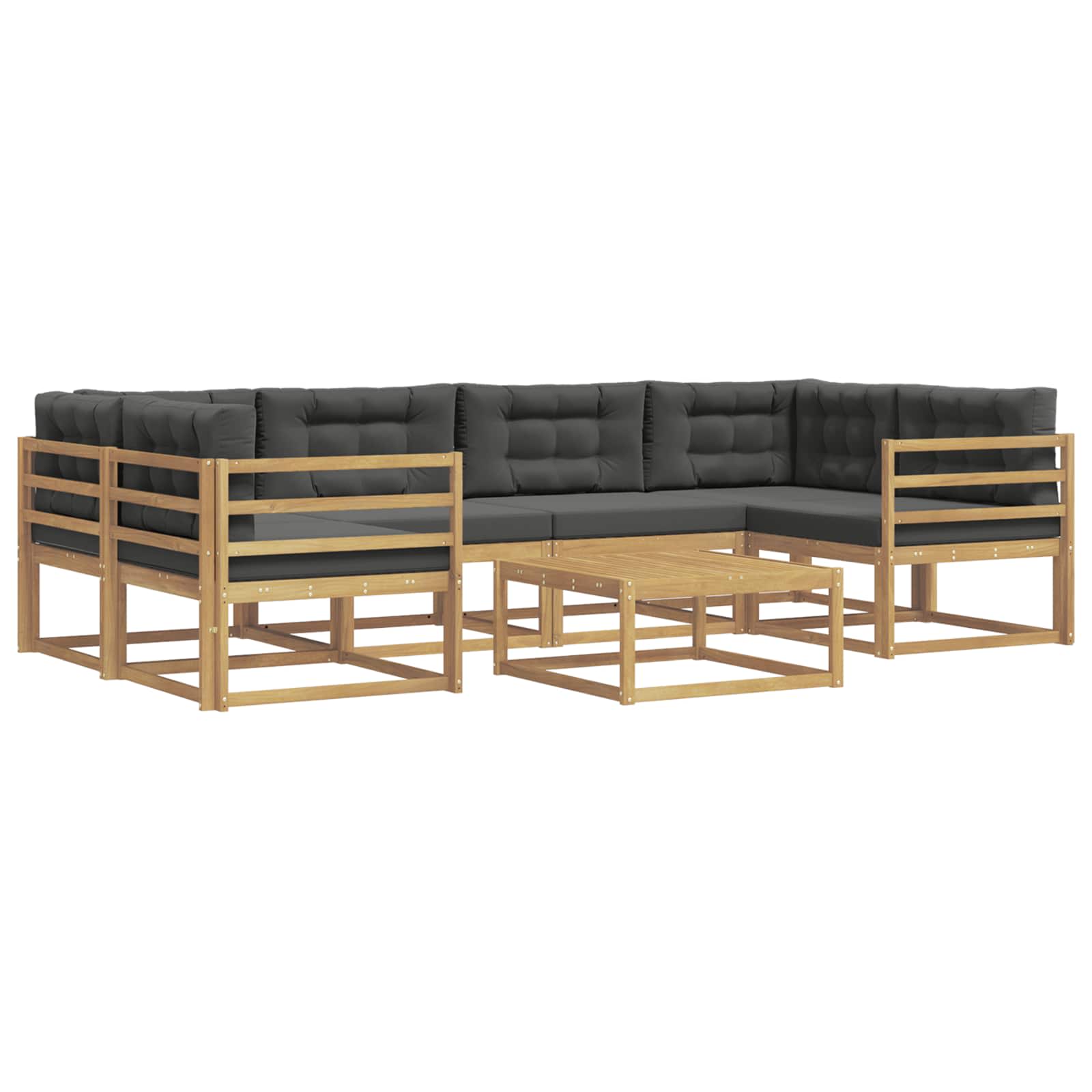 Buiten bankenset met kussen 5 pcs Wit en antracietkleurig is nu te koop bij PeponiXL, paradijselijk wonen!