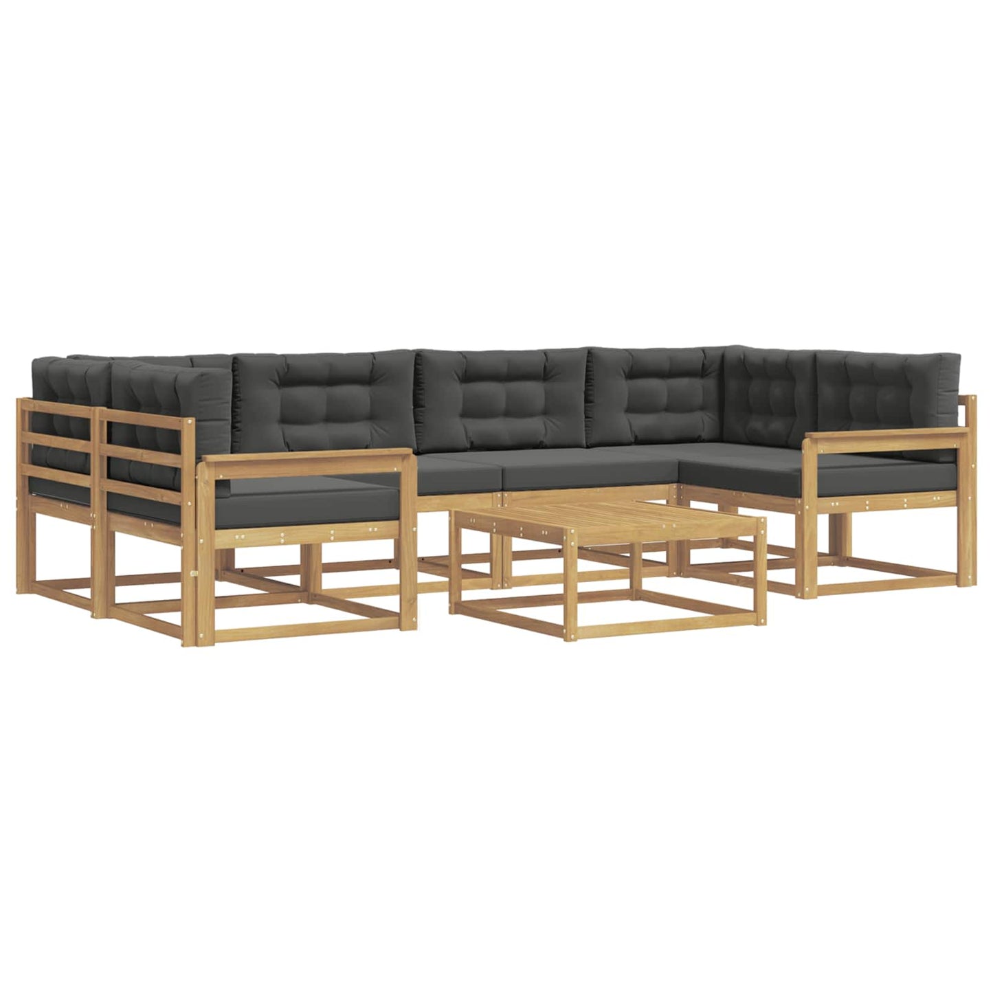 Buiten bankenset met kussen 5 pcs Wit en antracietkleurig is nu te koop bij PeponiXL, paradijselijk wonen!
