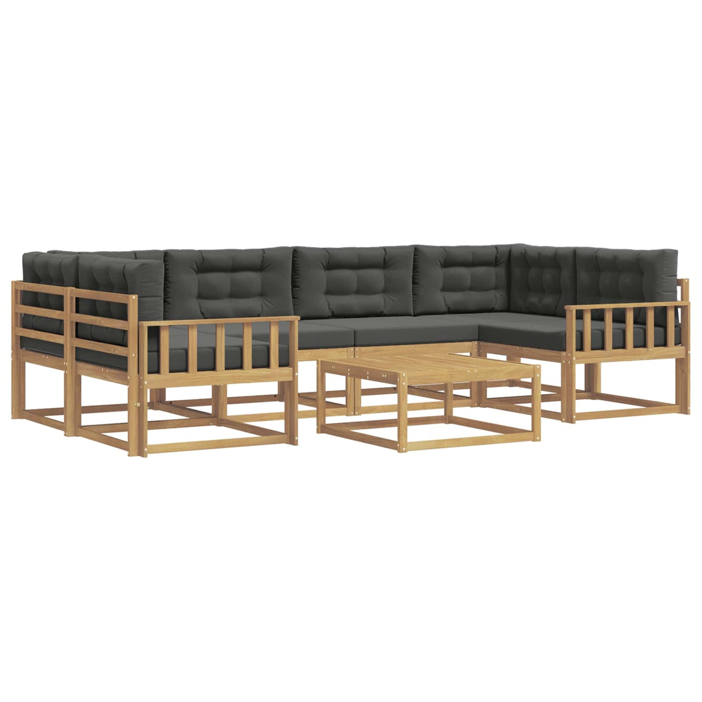 Buiten bankenset met kussen 5 pcs Wit en antracietkleurig is nu te koop bij PeponiXL, paradijselijk wonen!