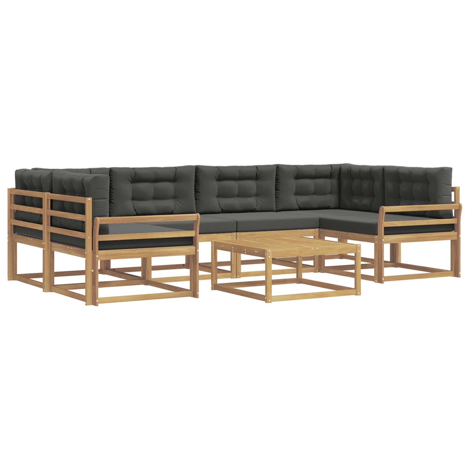 Buiten bankenset met kussen 5 pcs Wit en antracietkleurig is nu te koop bij PeponiXL, paradijselijk wonen!