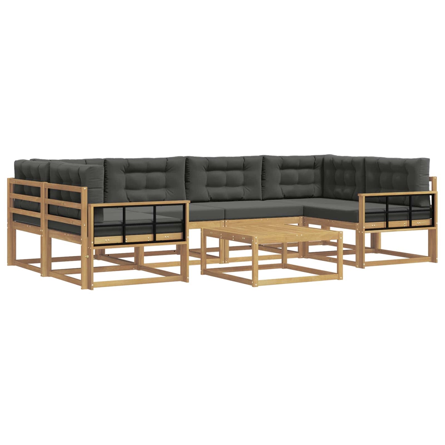 Buiten bankenset met kussen 5 pcs Wit en antracietkleurig is nu te koop bij PeponiXL, paradijselijk wonen!
