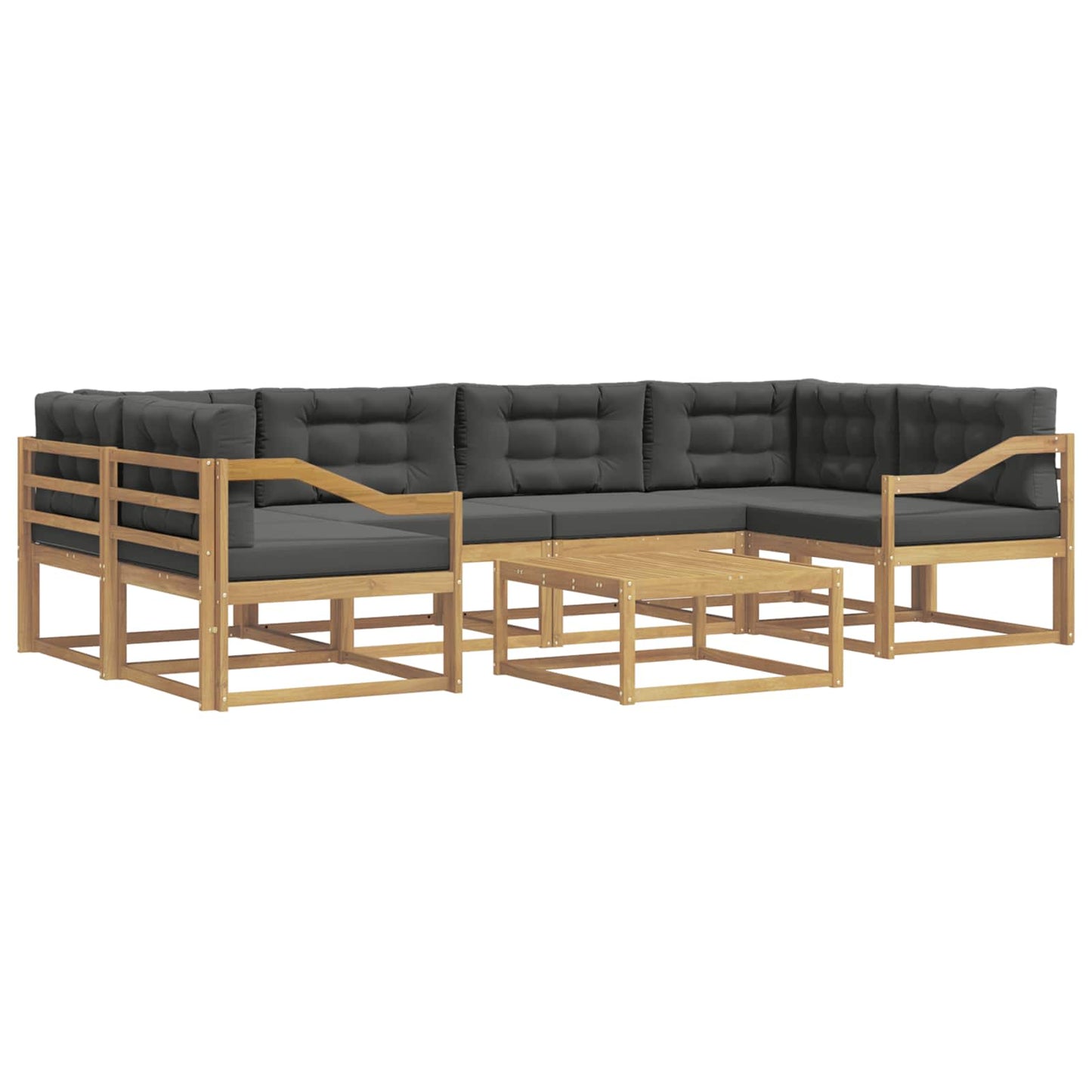 Buiten bankenset met kussen 5 pcs Wit en antracietkleurig is nu te koop bij PeponiXL, paradijselijk wonen!