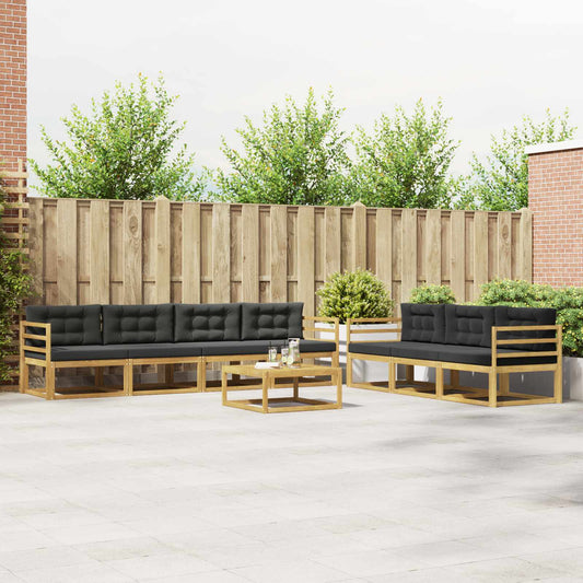 Buiten bankenset met kussen 7 pcs Wit en antracietkleurig is nu te koop bij PeponiXL, paradijselijk wonen!