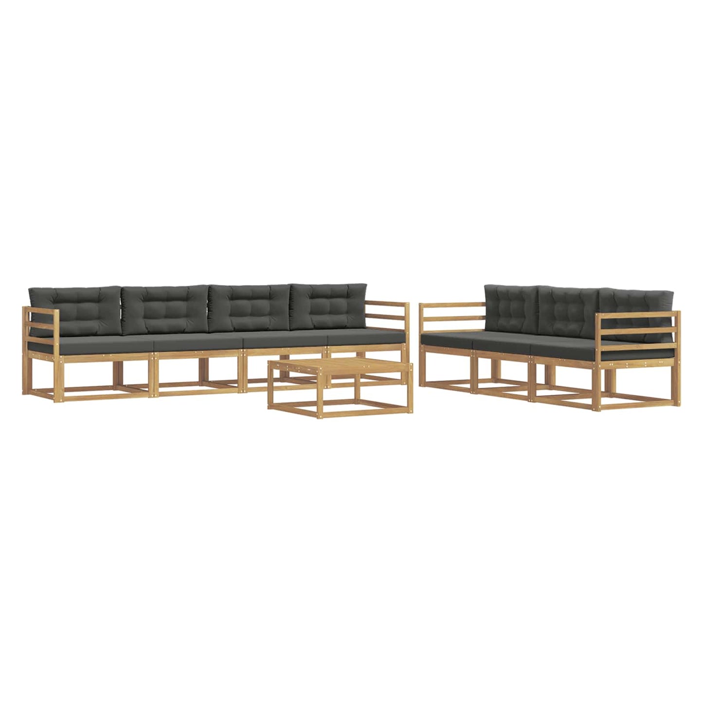 Buiten bankenset met kussen 7 pcs Wit en antracietkleurig is nu te koop bij PeponiXL, paradijselijk wonen!