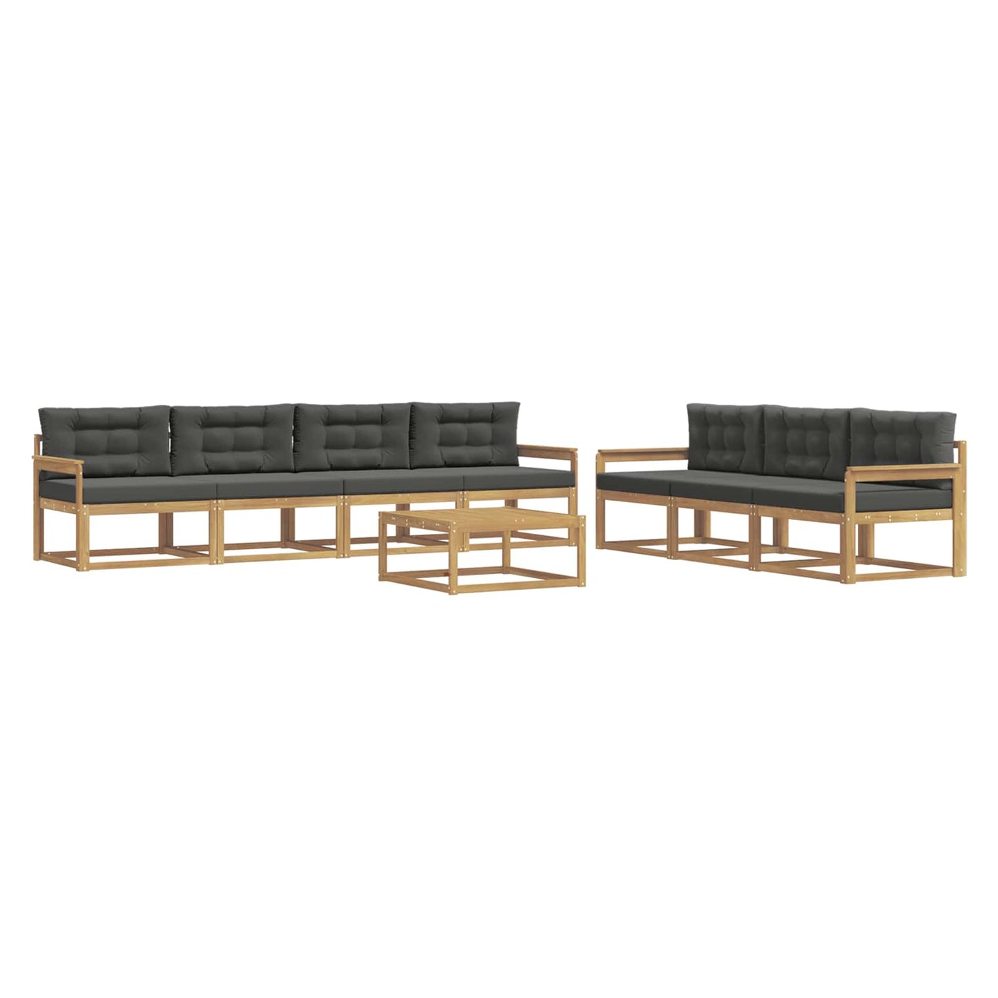 Buiten bankenset met kussen 7 pcs Wit en antracietkleurig is nu te koop bij PeponiXL, paradijselijk wonen!