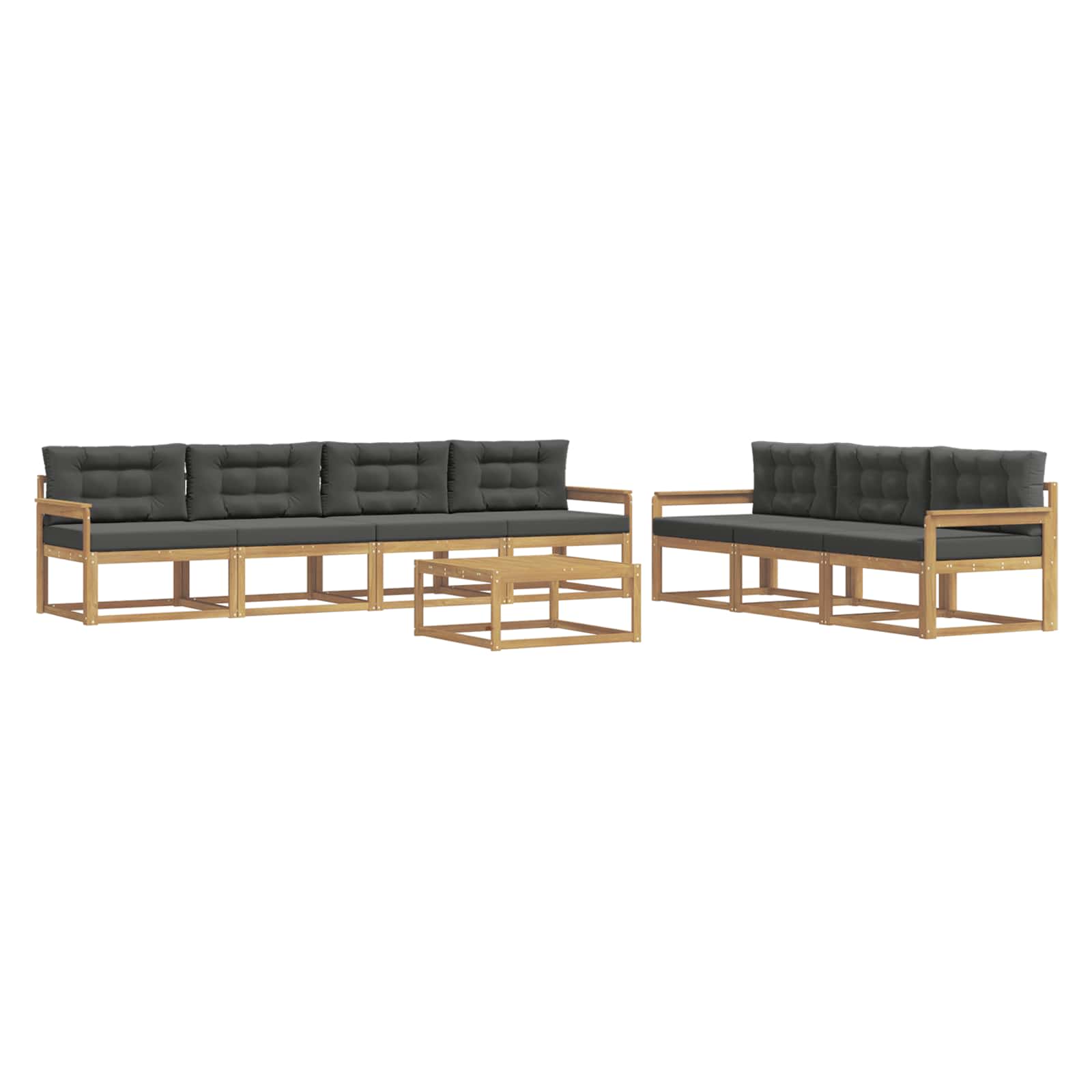 Buiten bankenset met kussen 7 pcs Wit en antracietkleurig is nu te koop bij PeponiXL, paradijselijk wonen!