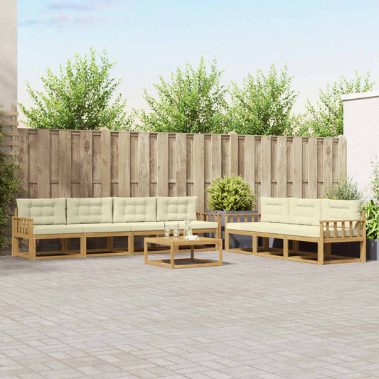 Buiten bankenset met kussen 7 pcs Wit en crèmekleurig is nu te koop bij PeponiXL, paradijselijk wonen!