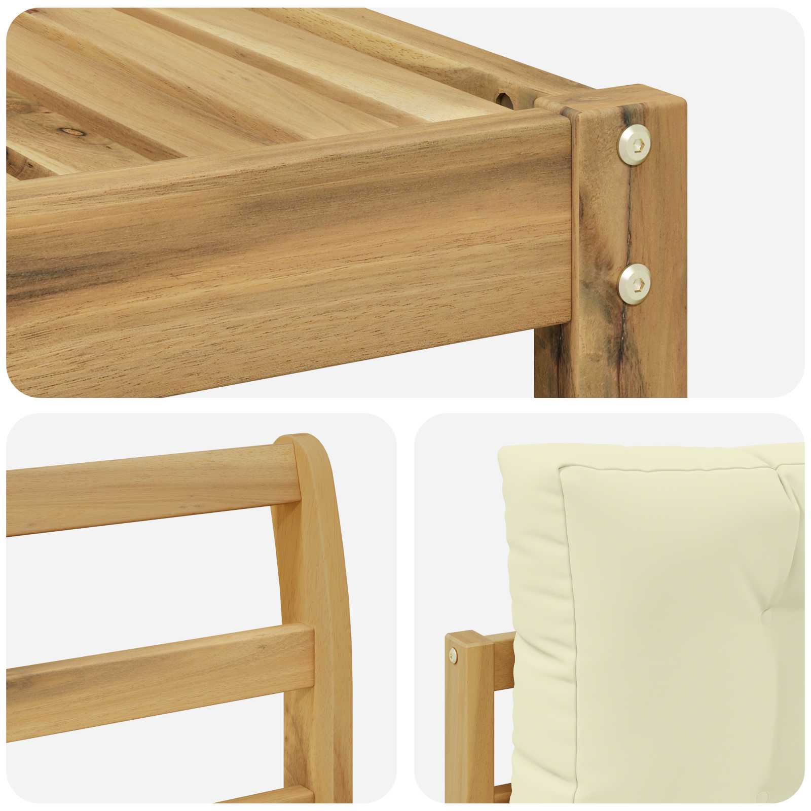 Buiten bankenset met kussen 7 pcs Wit en crèmekleurig is nu te koop bij PeponiXL, paradijselijk wonen!