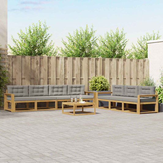 Buiten bankenset met kussen 7 pcs Wit en Lichtgrijs is nu te koop bij PeponiXL, paradijselijk wonen!