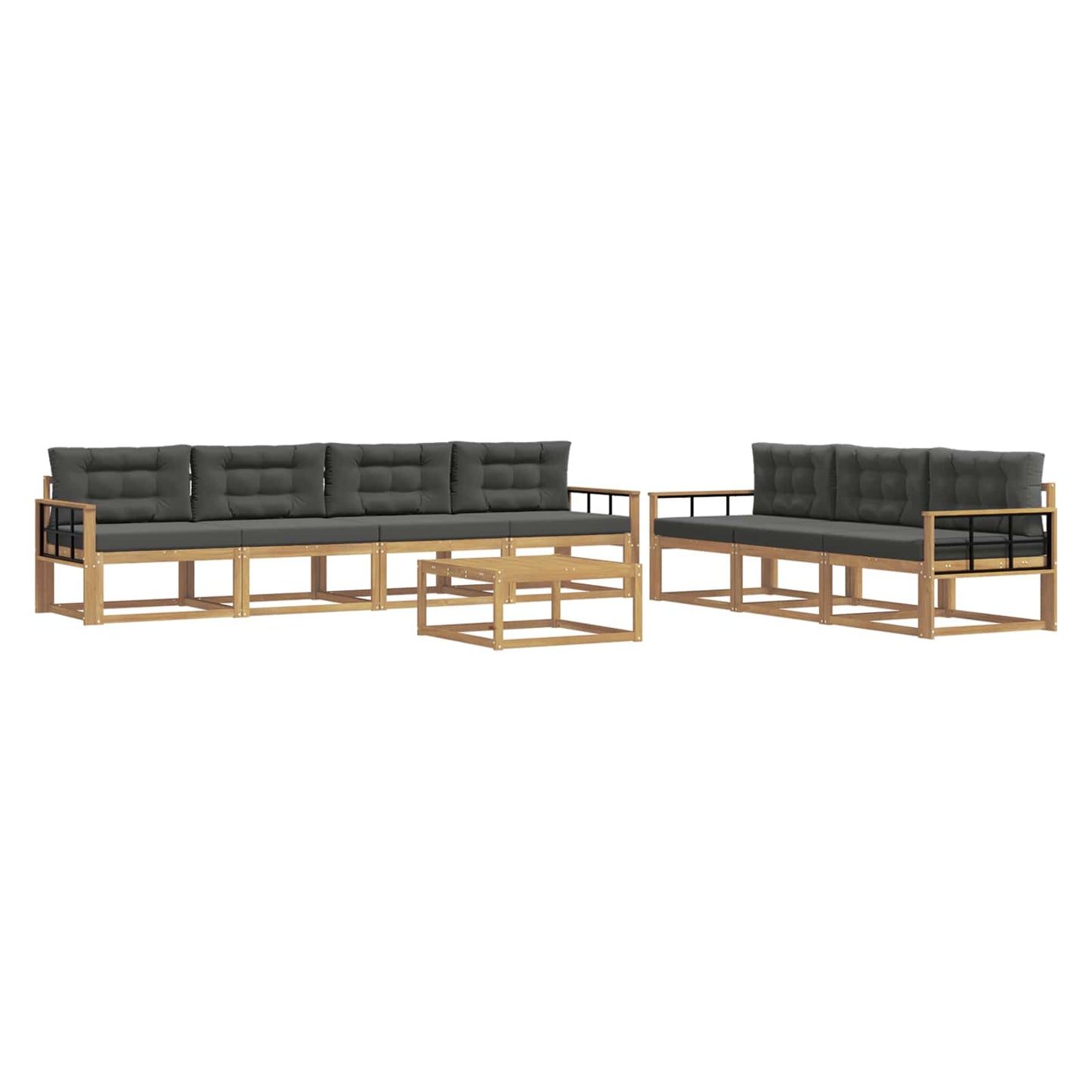 Buiten bankenset met kussen 7 pcs Wit en antracietkleurig is nu te koop bij PeponiXL, paradijselijk wonen!