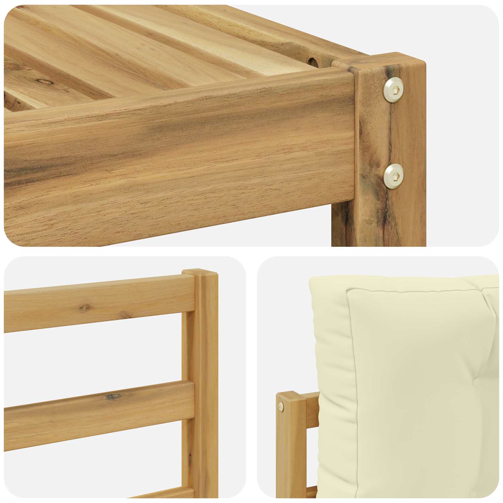 Buiten bankenset met kussen 6 pcs Wit en crèmekleurig is nu te koop bij PeponiXL, paradijselijk wonen!
