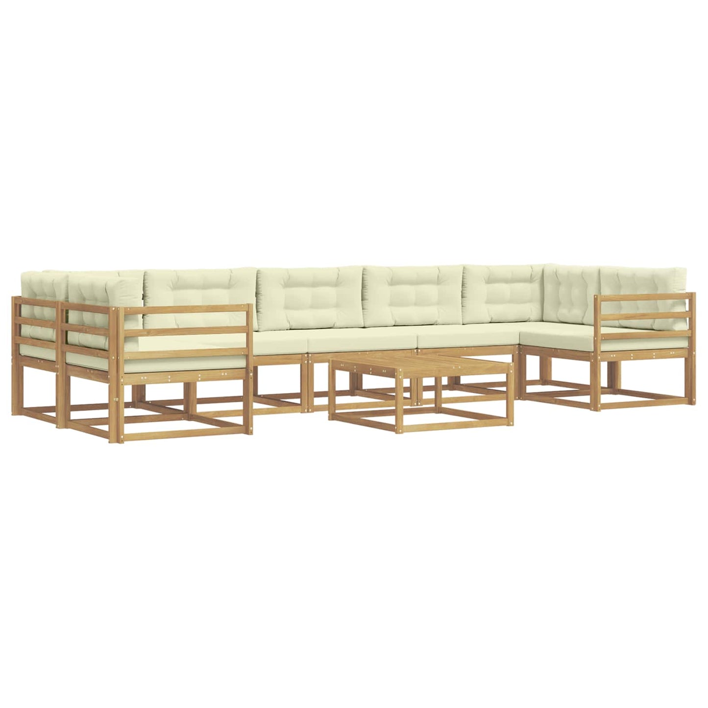 Buiten bankenset met kussen 6 pcs Wit en crèmekleurig is nu te koop bij PeponiXL, paradijselijk wonen!