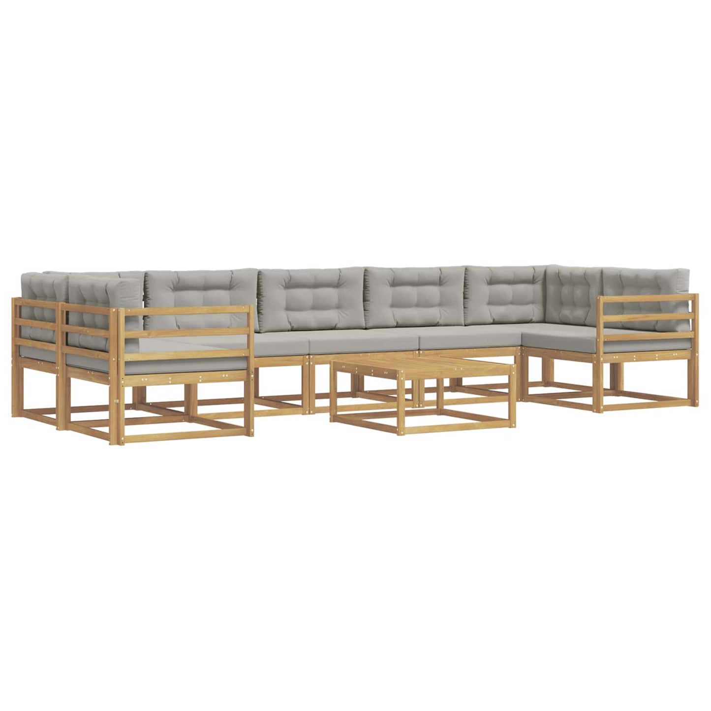 Buiten bankenset met kussen 6 pcs Wit en Lichtgrijs is nu te koop bij PeponiXL, paradijselijk wonen!
